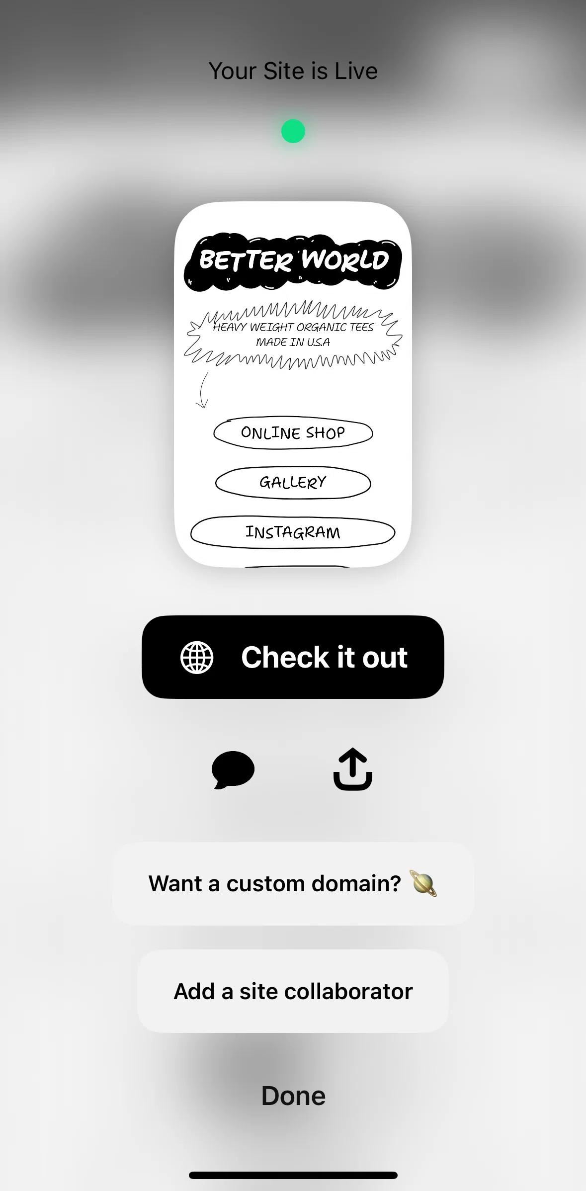 Universe Screen screen in the Pages flow