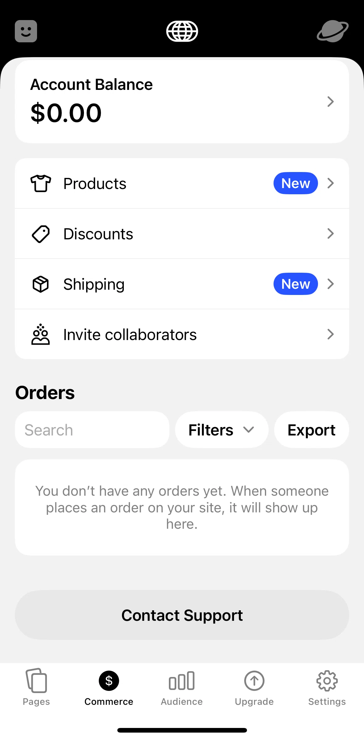 Universe Screen screen in the Products flow