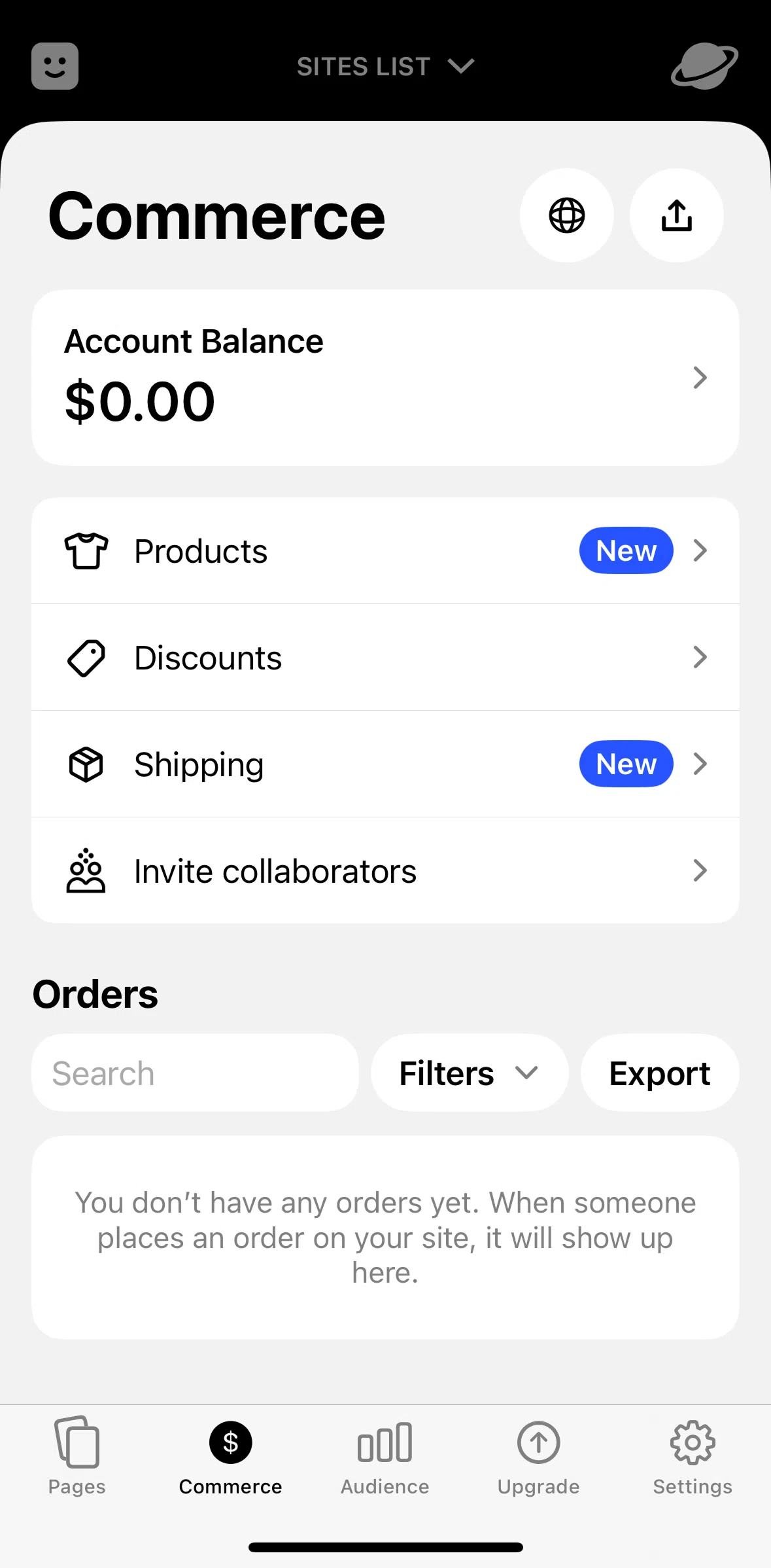 Universe Screen screen in the Shipping flow