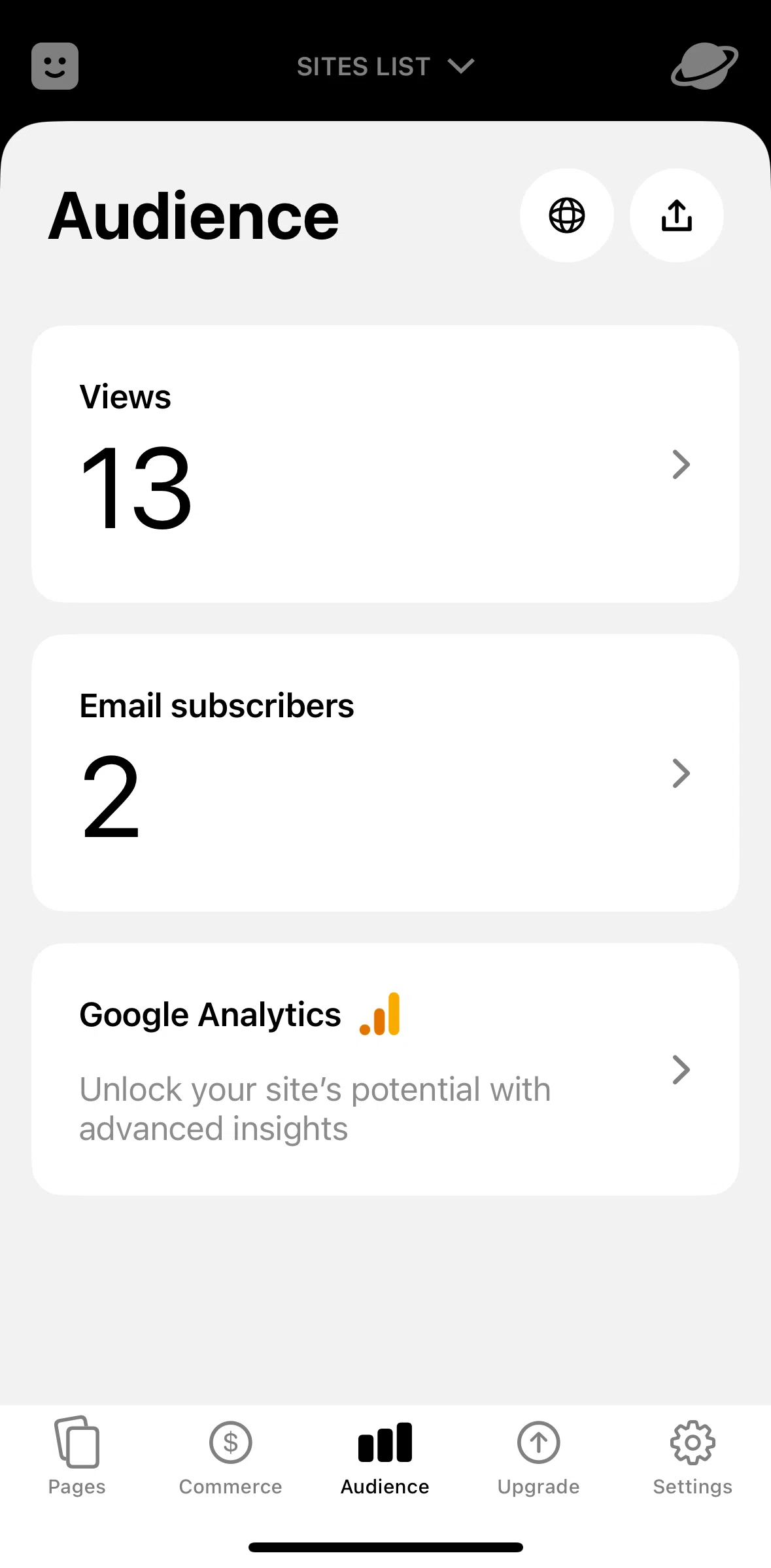 Universe Screen screen in the Views flow
