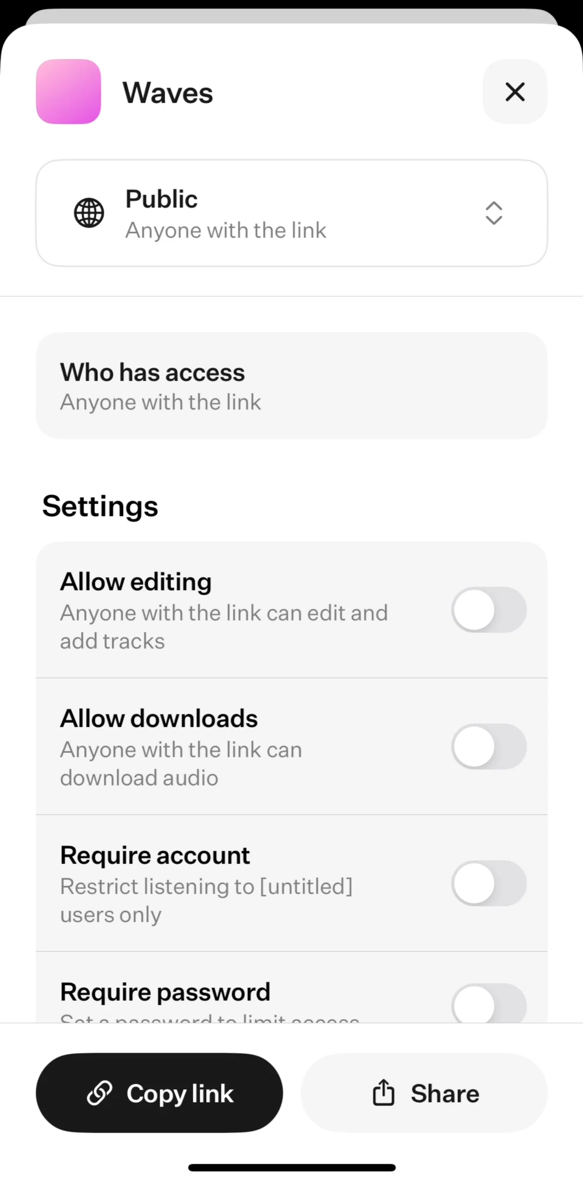 [untitled] Screen screen in the Access settings flow