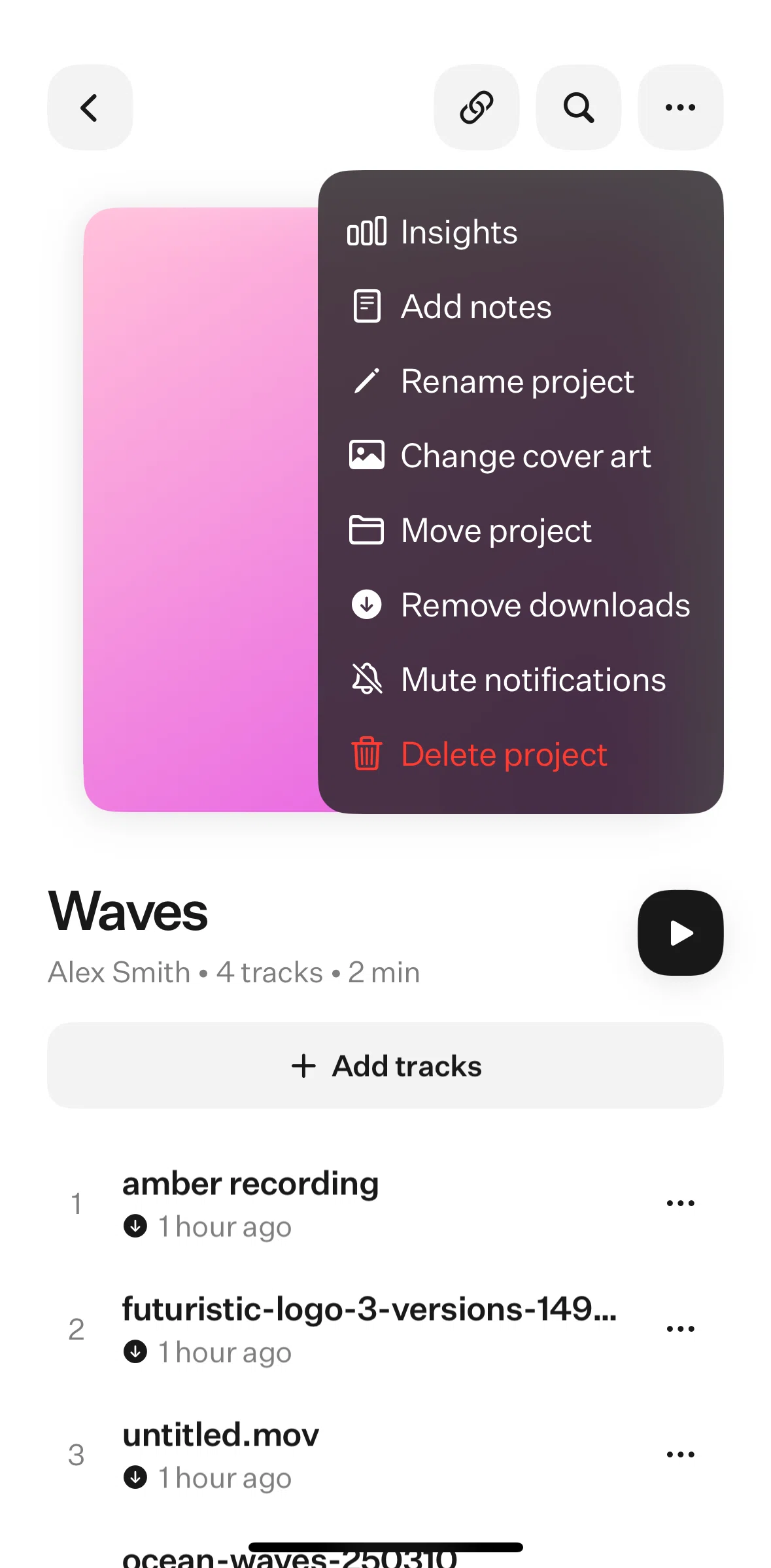 [untitled] Screen screen in the Project insights flow