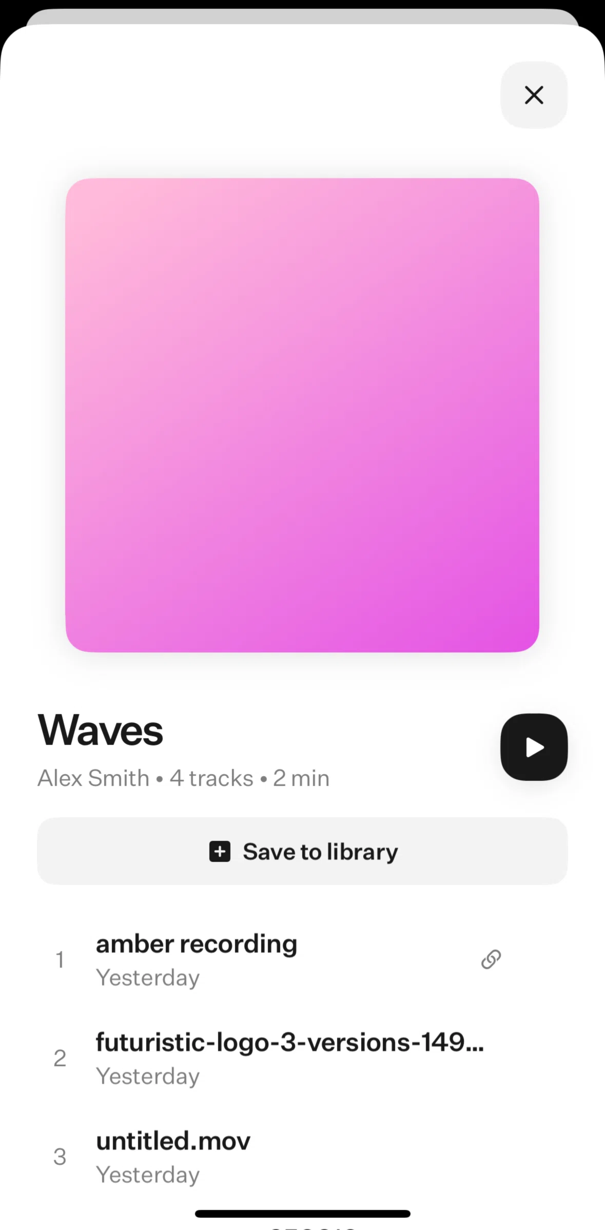 [untitled] Screen screen in the Saving to library flow