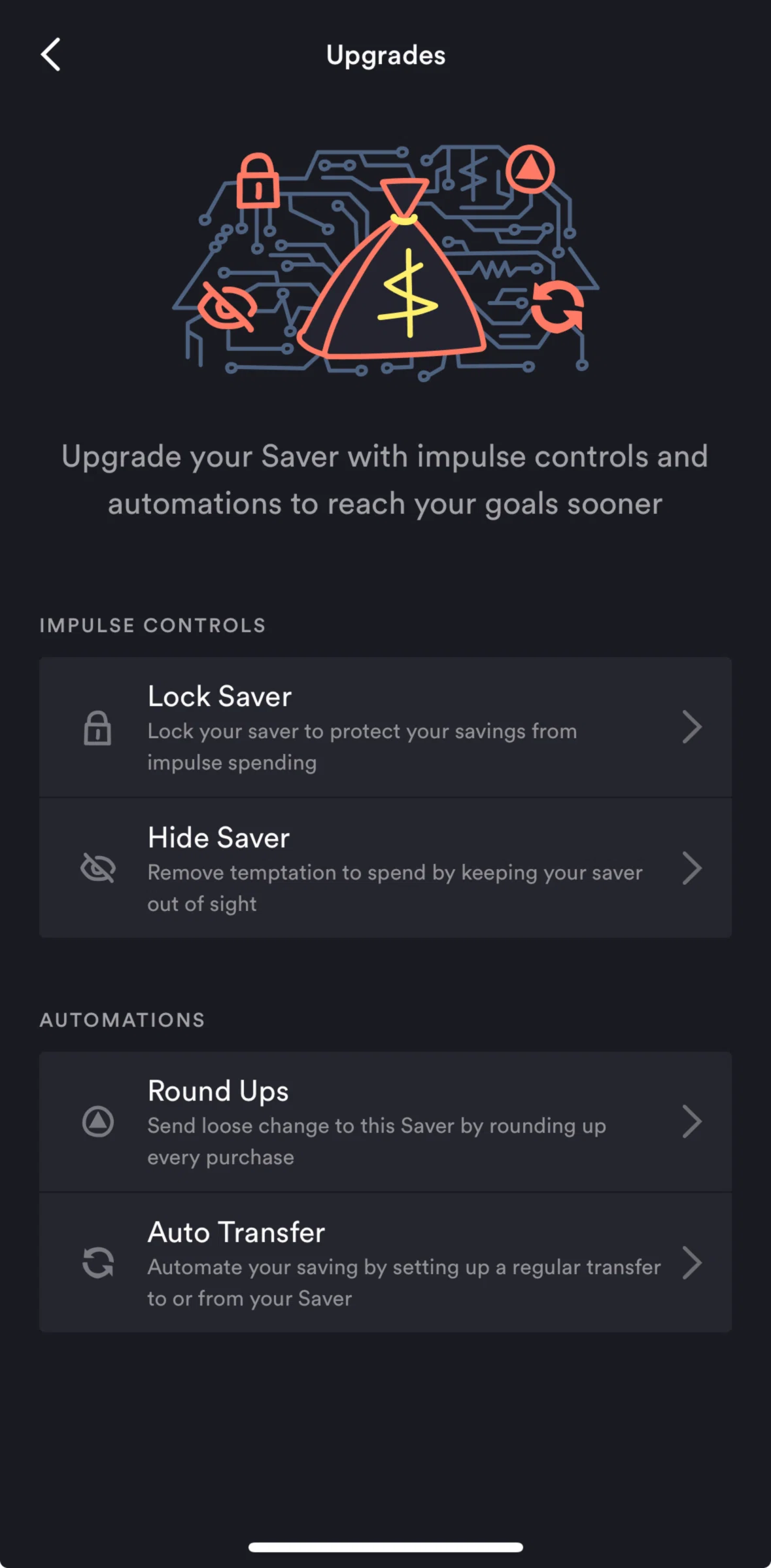 Up Screen screen in the Creating an auto transfer flow
