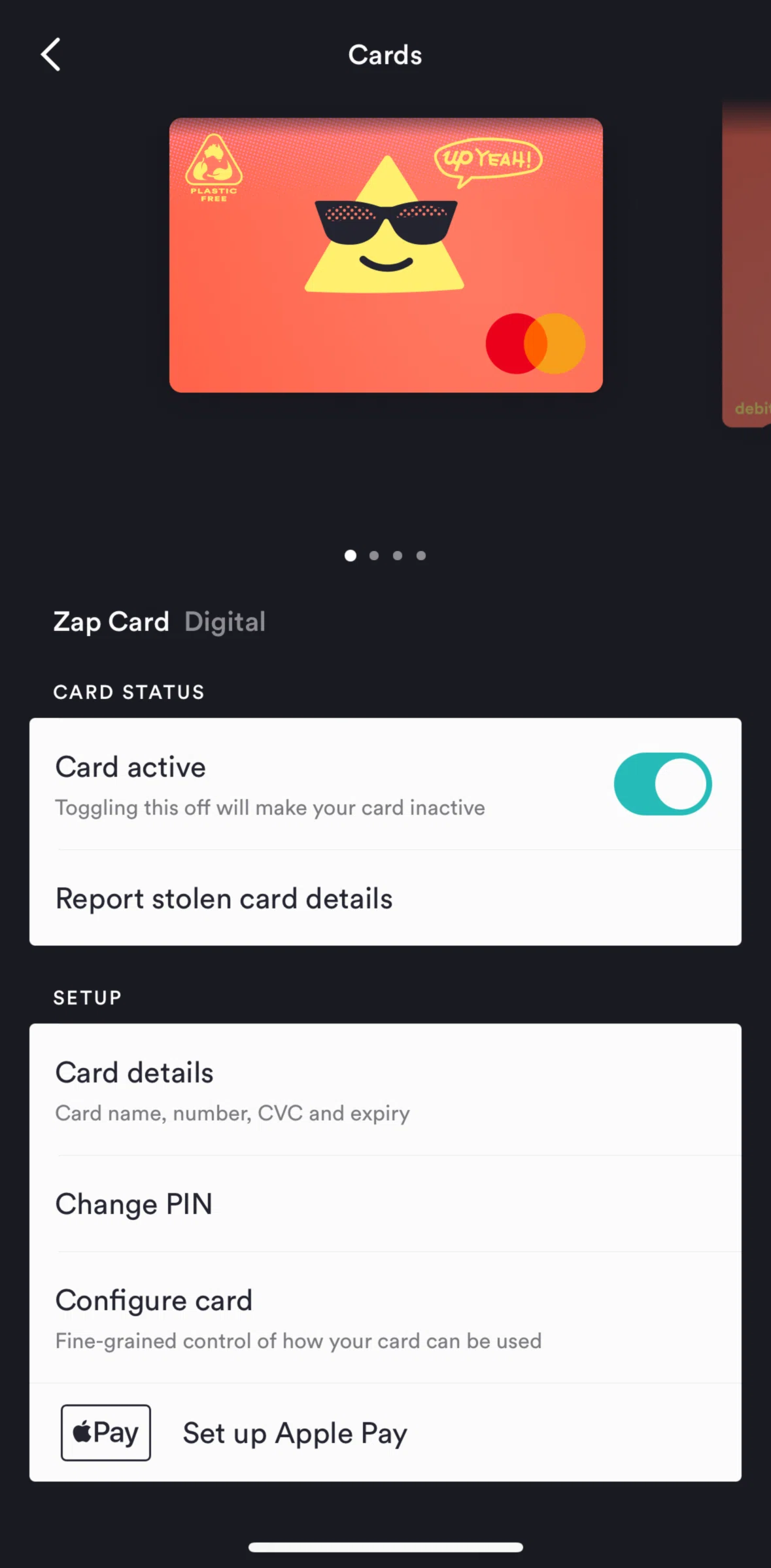 Up Screen screen in the Set up Apple Pay flow