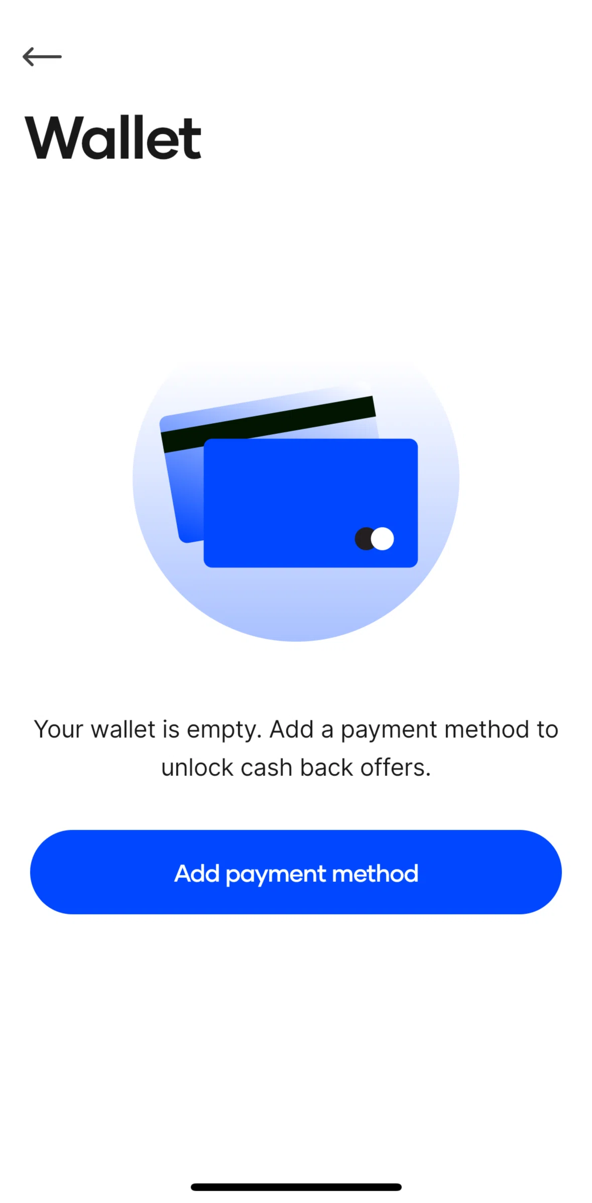 Upside Screen screen in the Adding a payment method flow