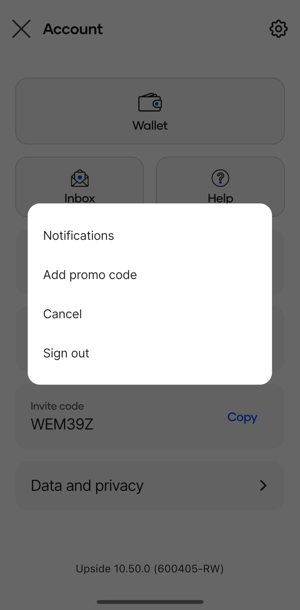 Upside Screen screen in the Notifications flow