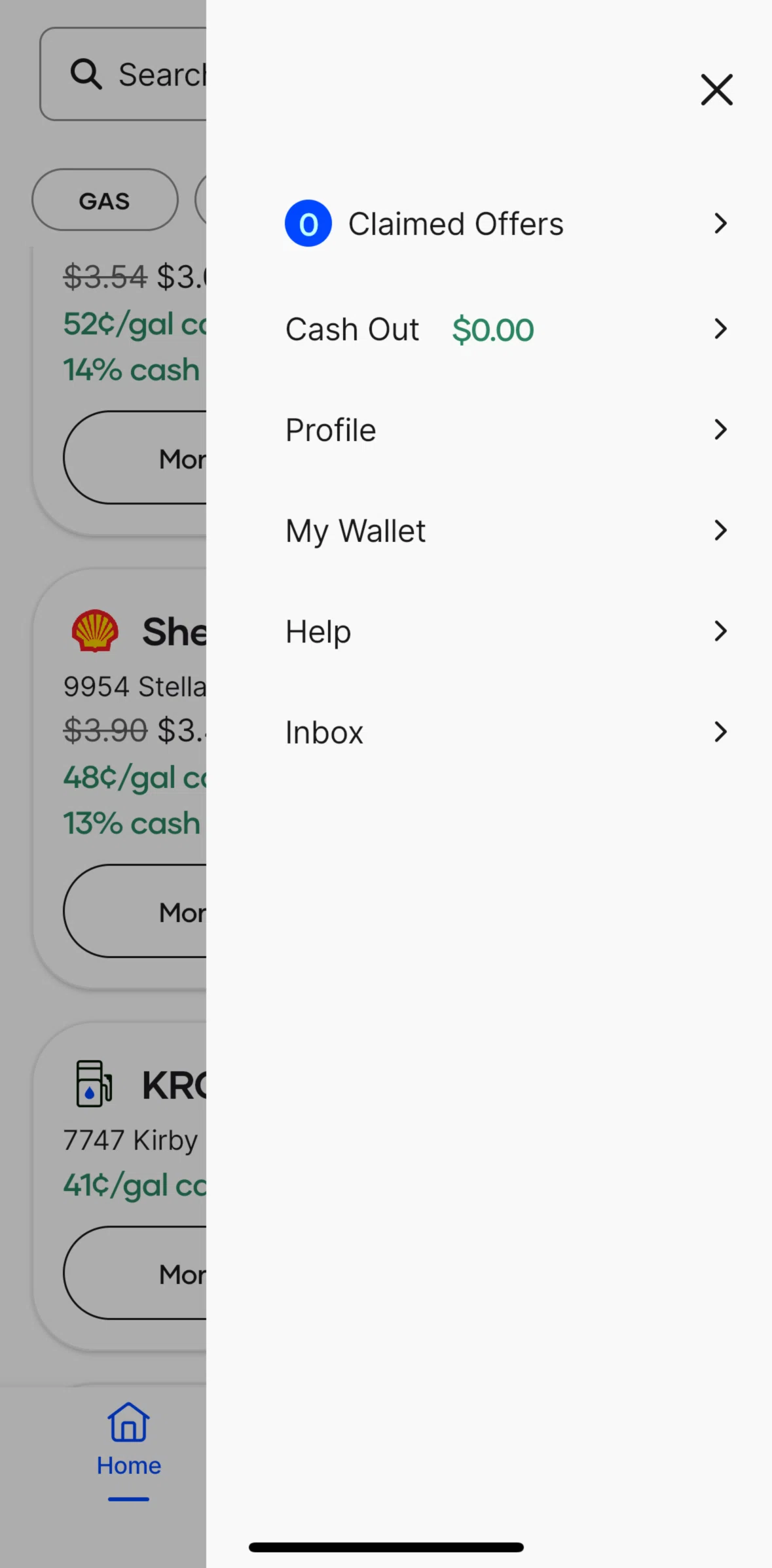 Upside Screen screen in the Wallet flow