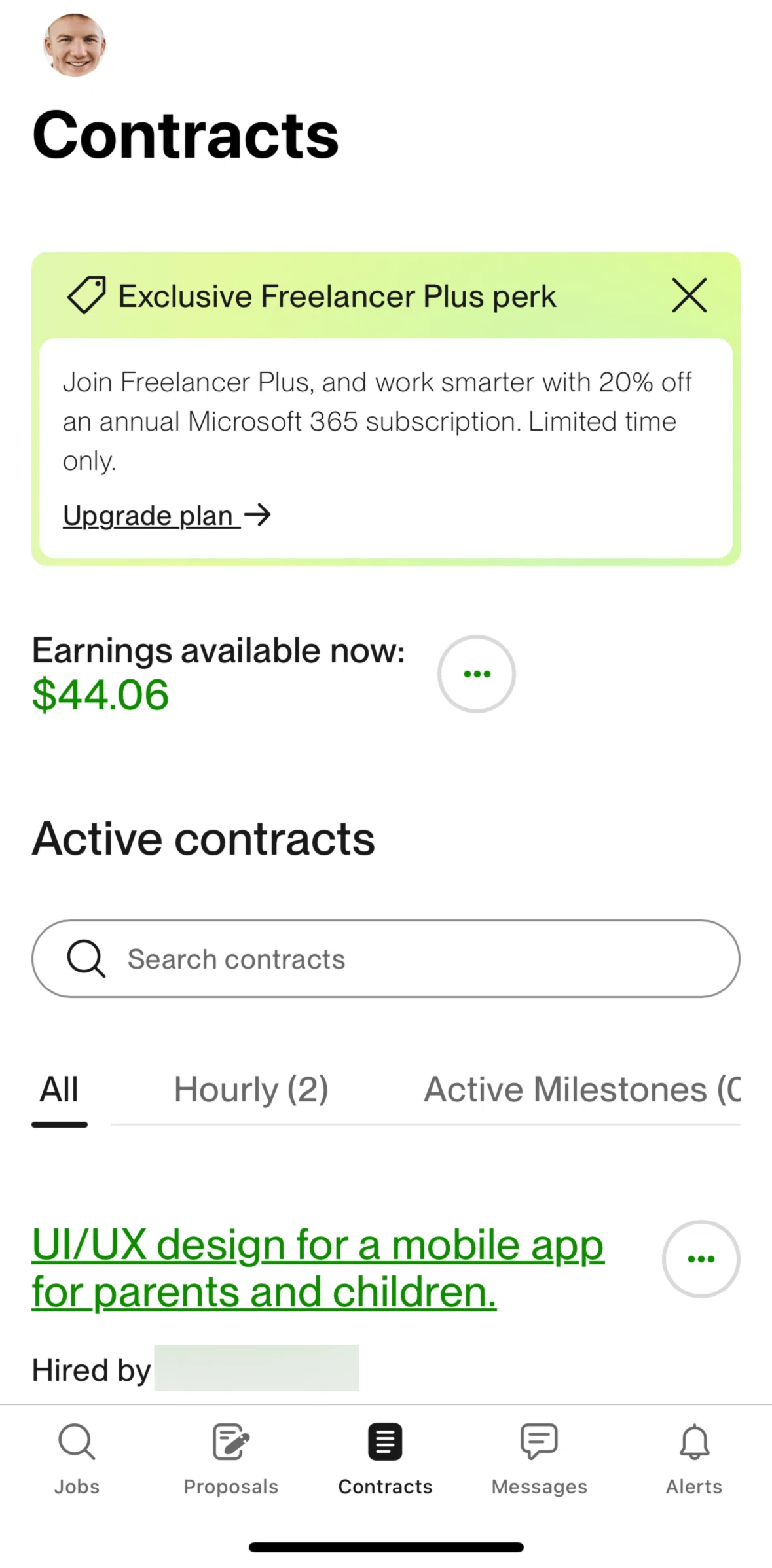 Upwork Screen screen in the Upgrade plan flow