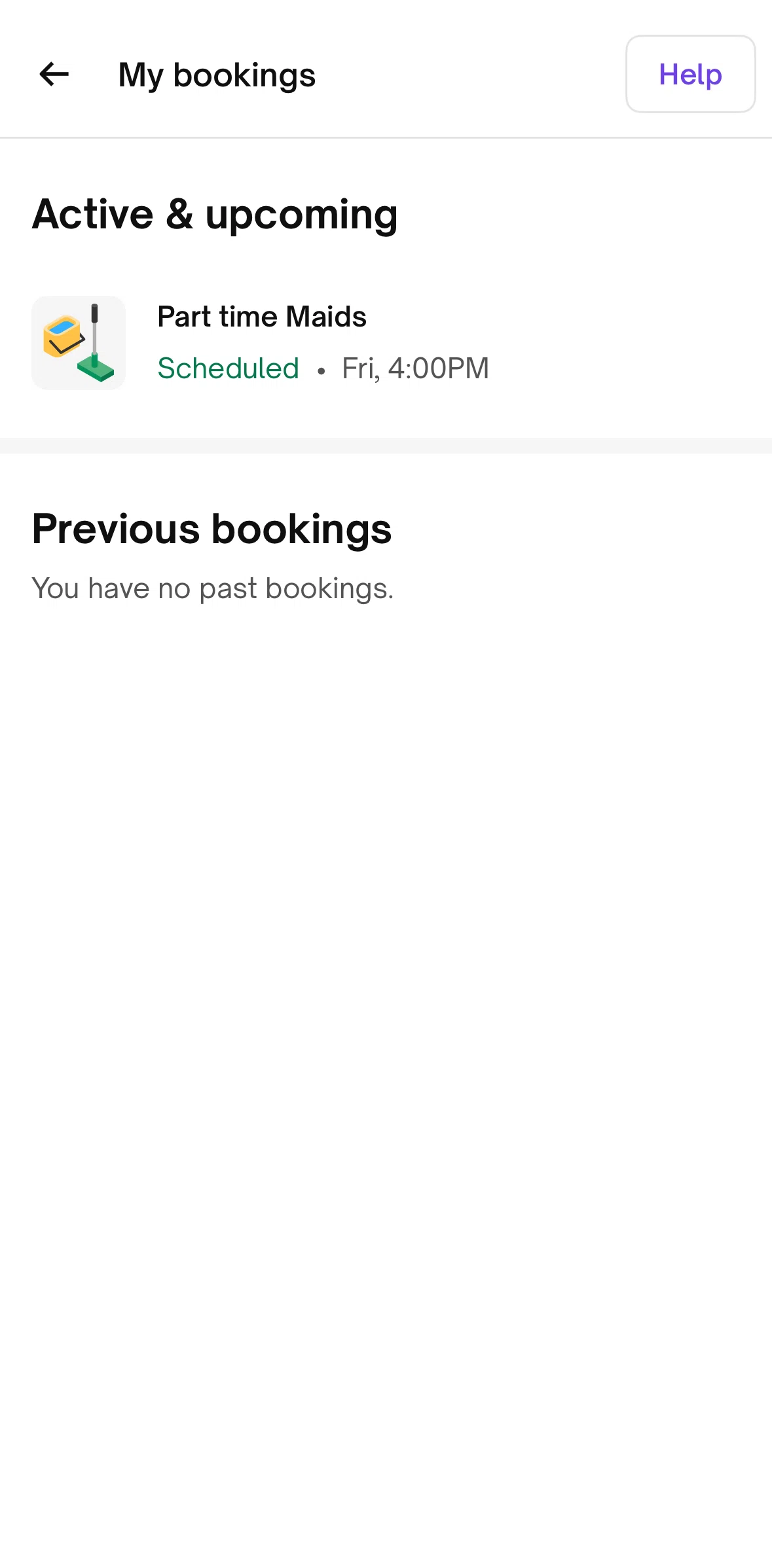 Urban Company Screen screen in the Booking detail flow