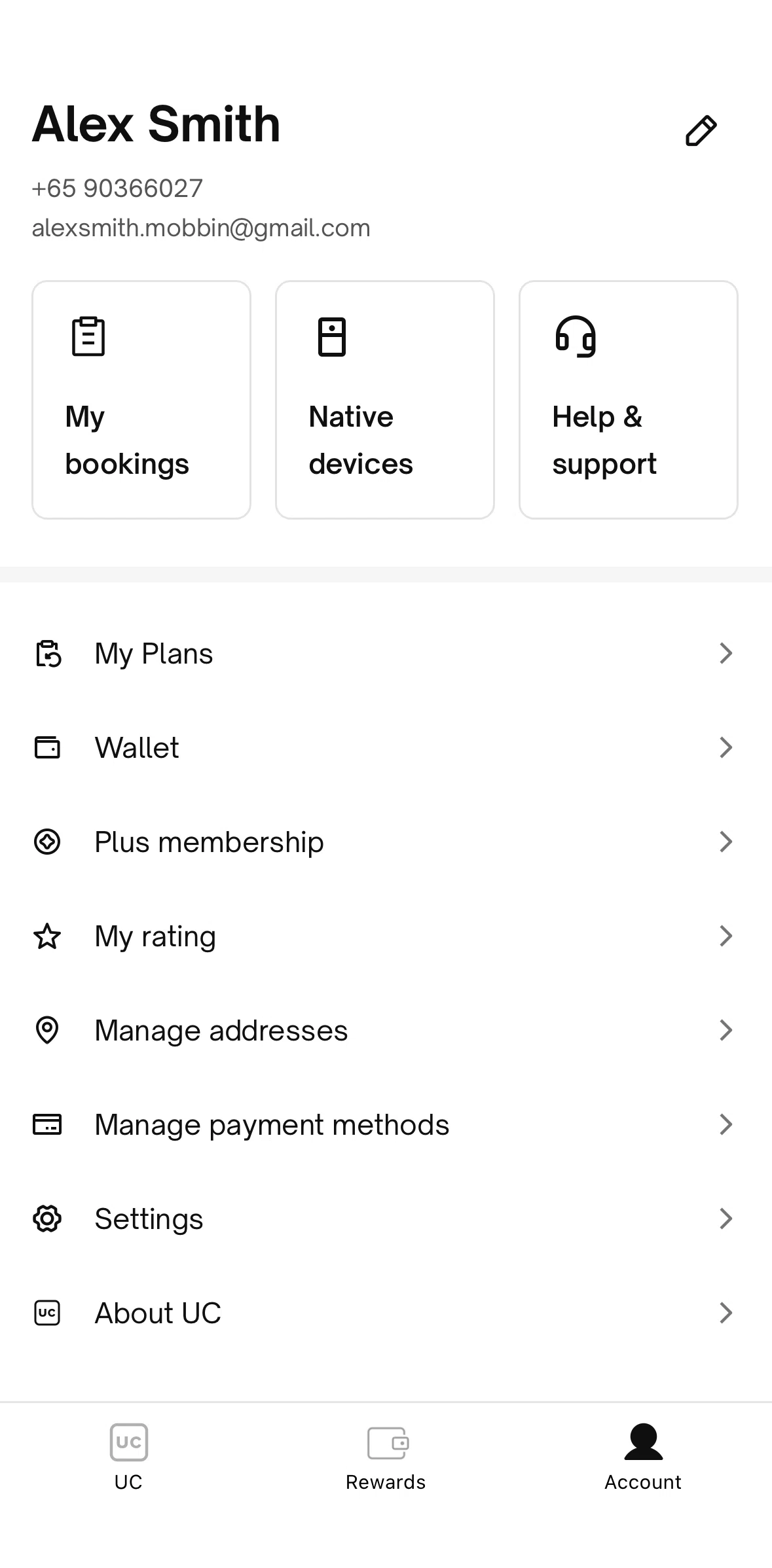 Urban Company Screen screen in the Manage payment methods flow