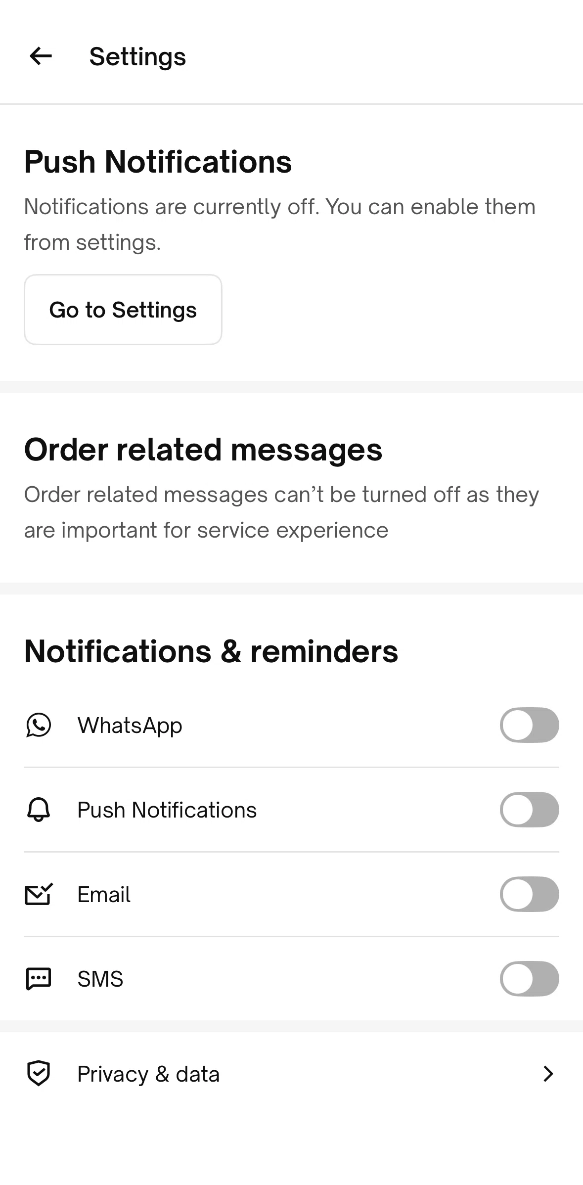 Urban Company Screen screen in the Turning on notifications flow