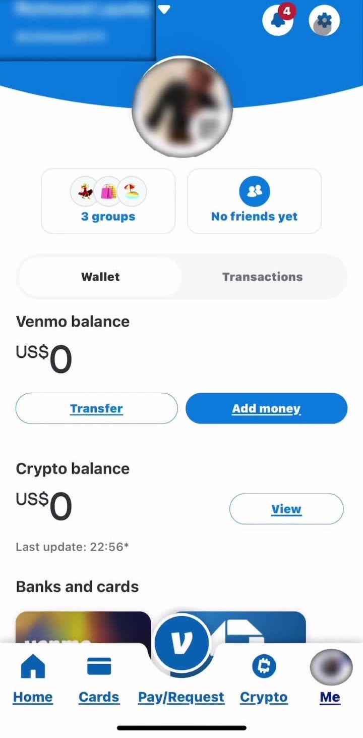 Venmo Profile screen in the Creating A Business Profile flow