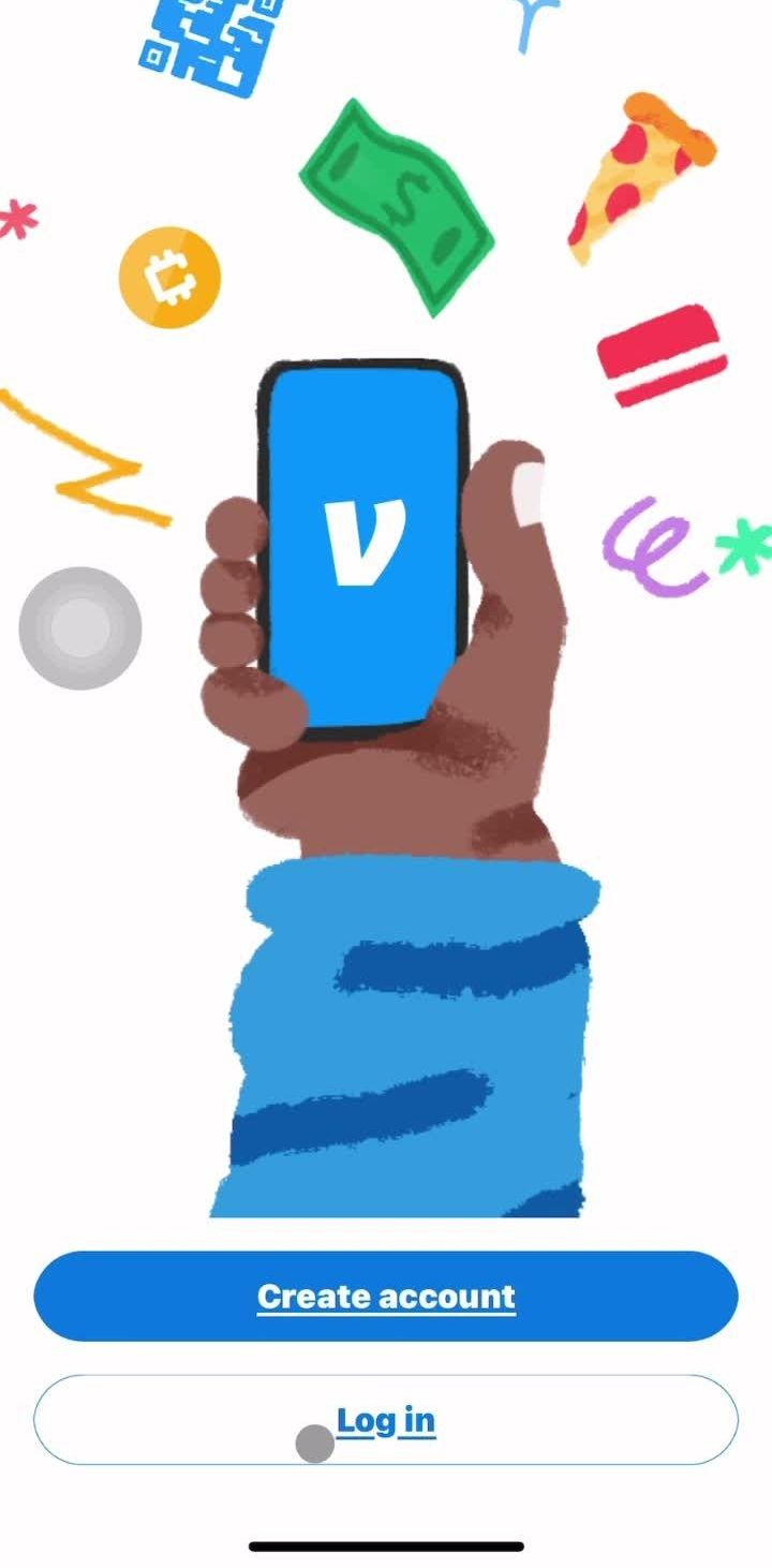 Venmo Login screen in the Logging In flow