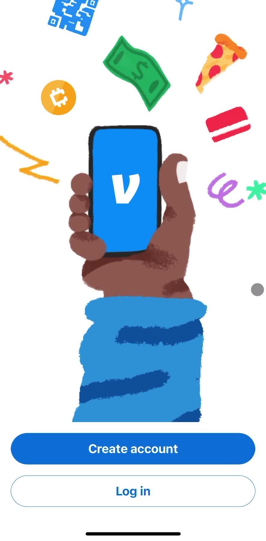 Venmo Start screen screen in the Onboarding flow