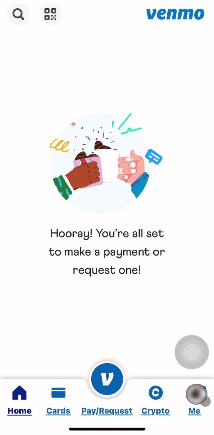 Venmo Home screen in the Privacy Settings flow