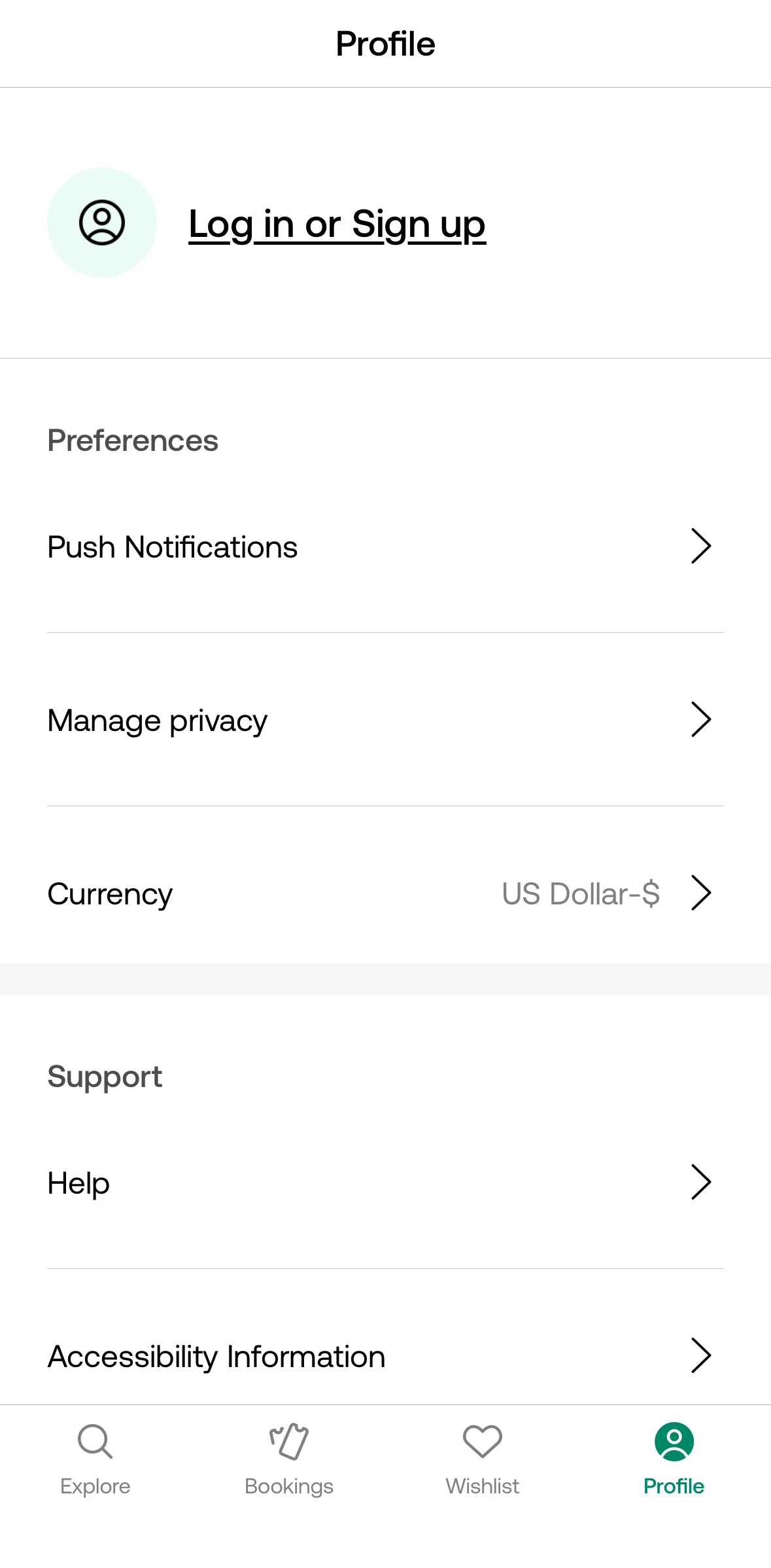Viator Screen screen in the Logging in flow