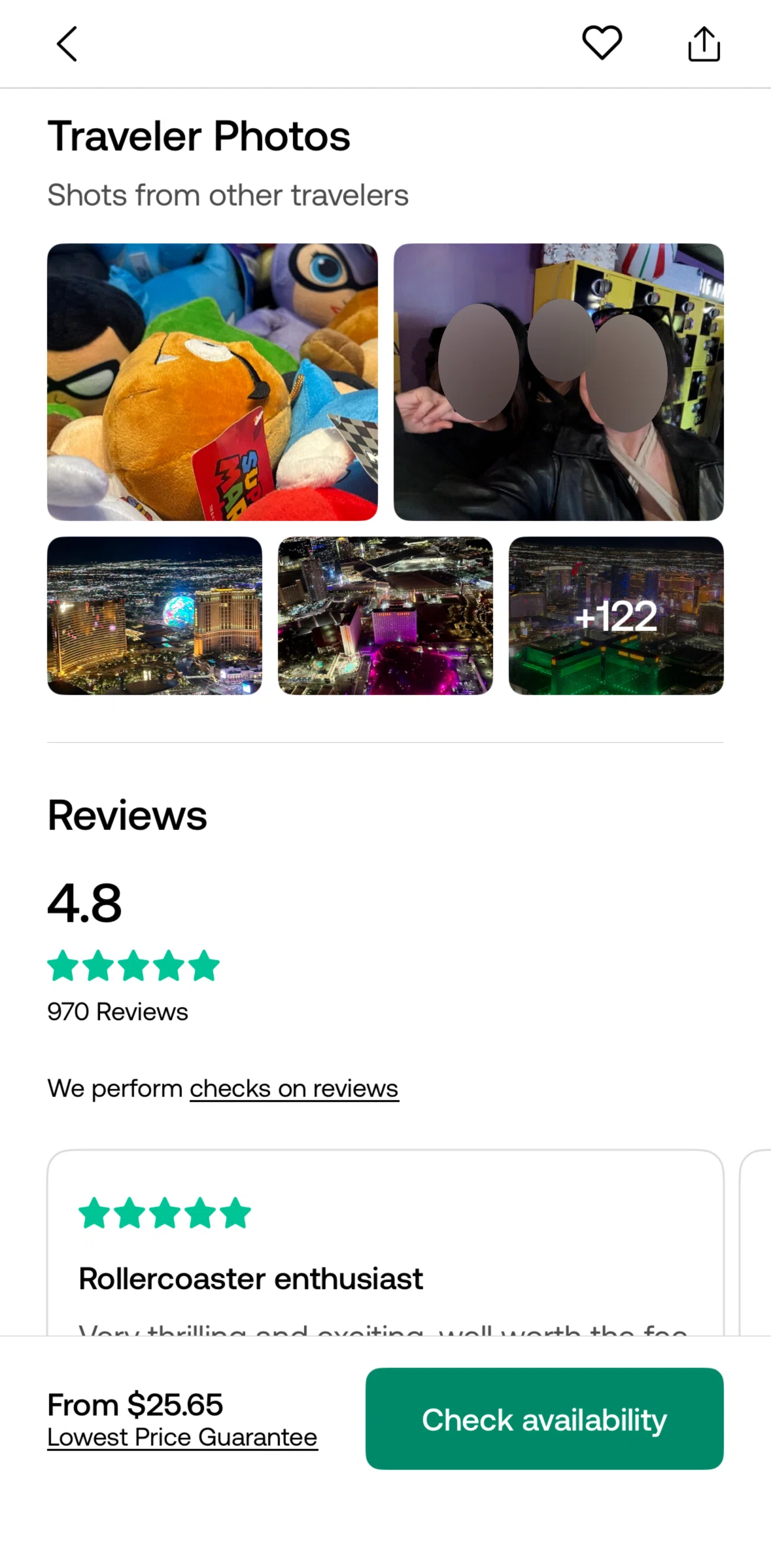 Viator Screen screen in the Traveler photos flow