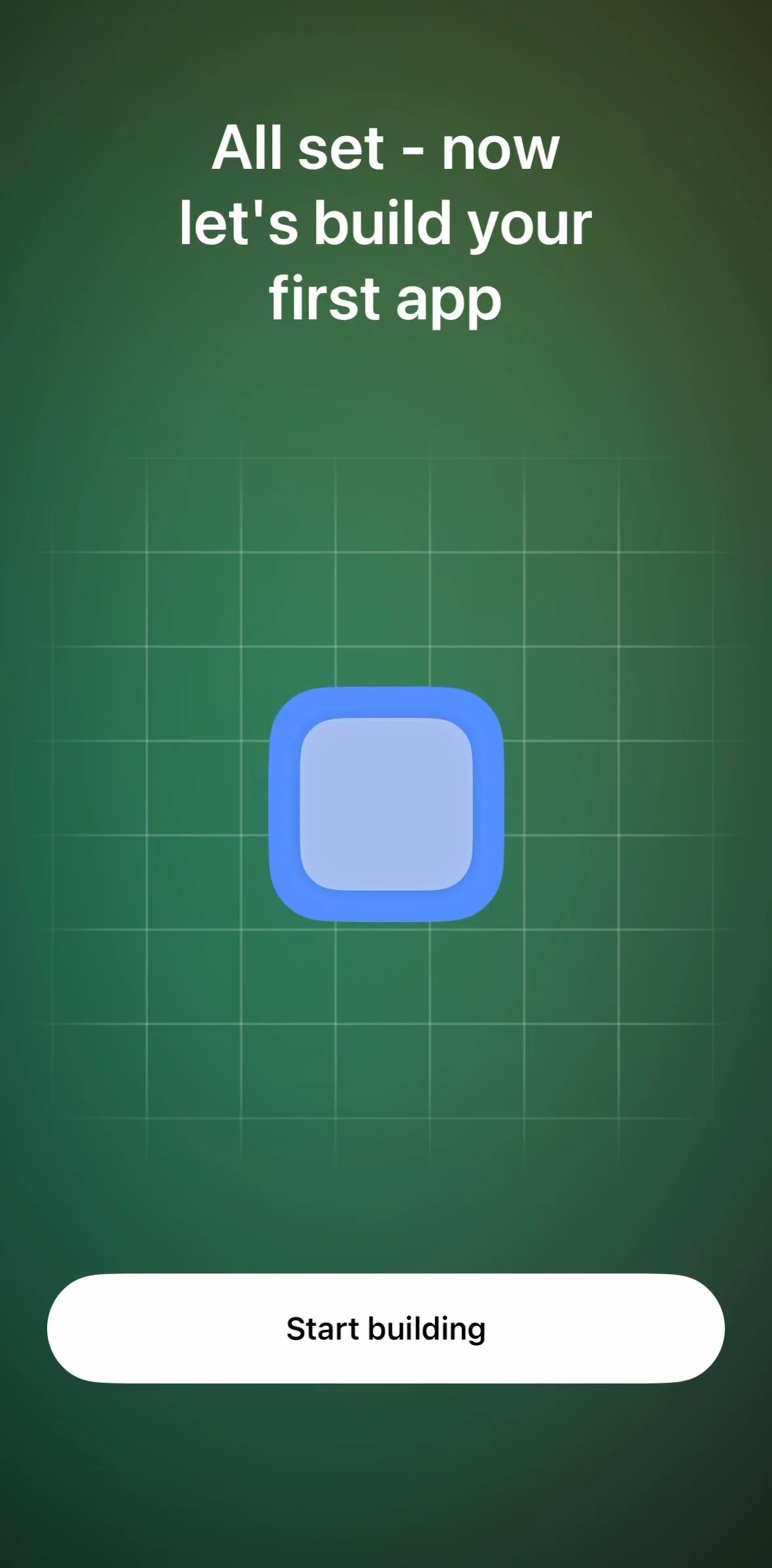 Vibecode Screen screen in the Creating an app flow