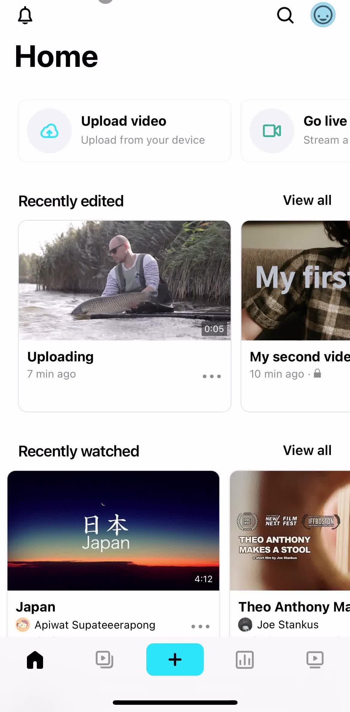 Vimeo Home screen in the Help Center flow