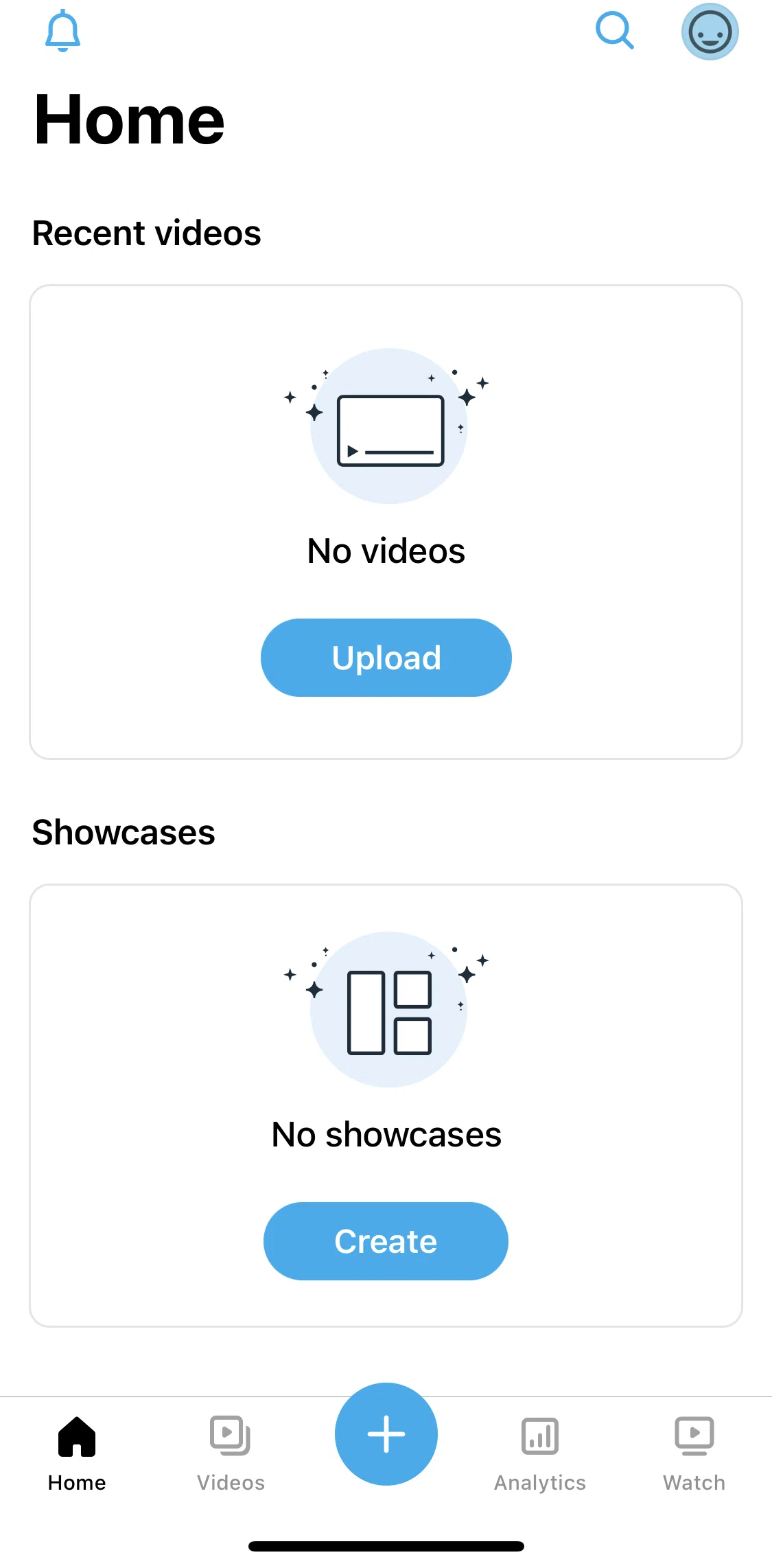 Vimeo Screen screen in the Home flow
