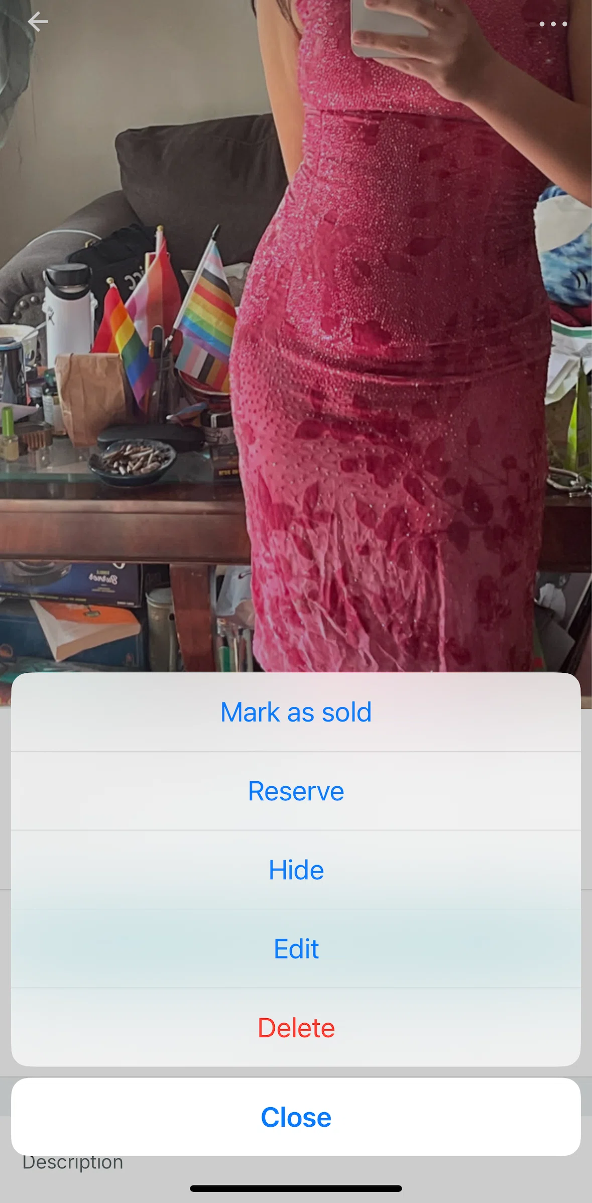 Vinted Screen screen in the Deleting item flow
