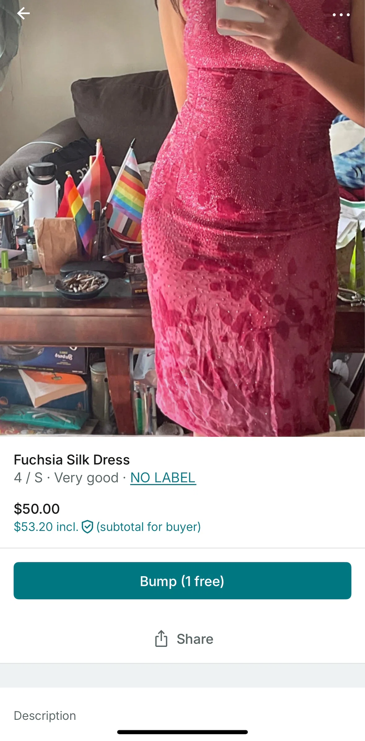 Vinted Screen screen in the Listing options flow
