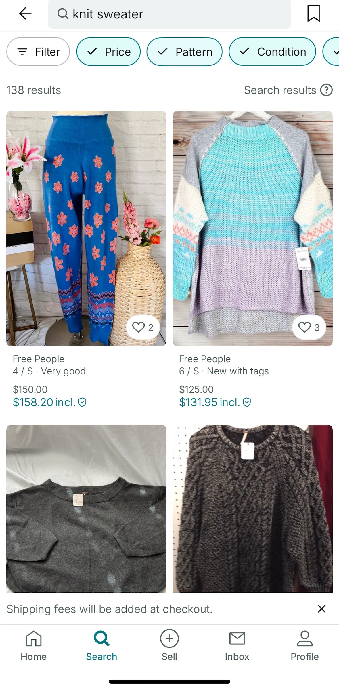 Vinted Screen screen in the Sorting listings flow