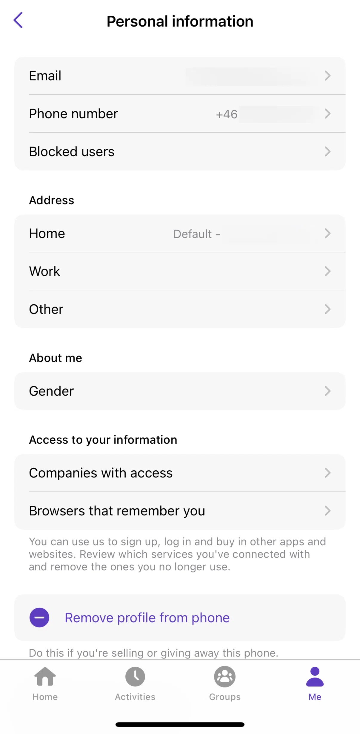 Vipps Screen screen in the Adding an address flow