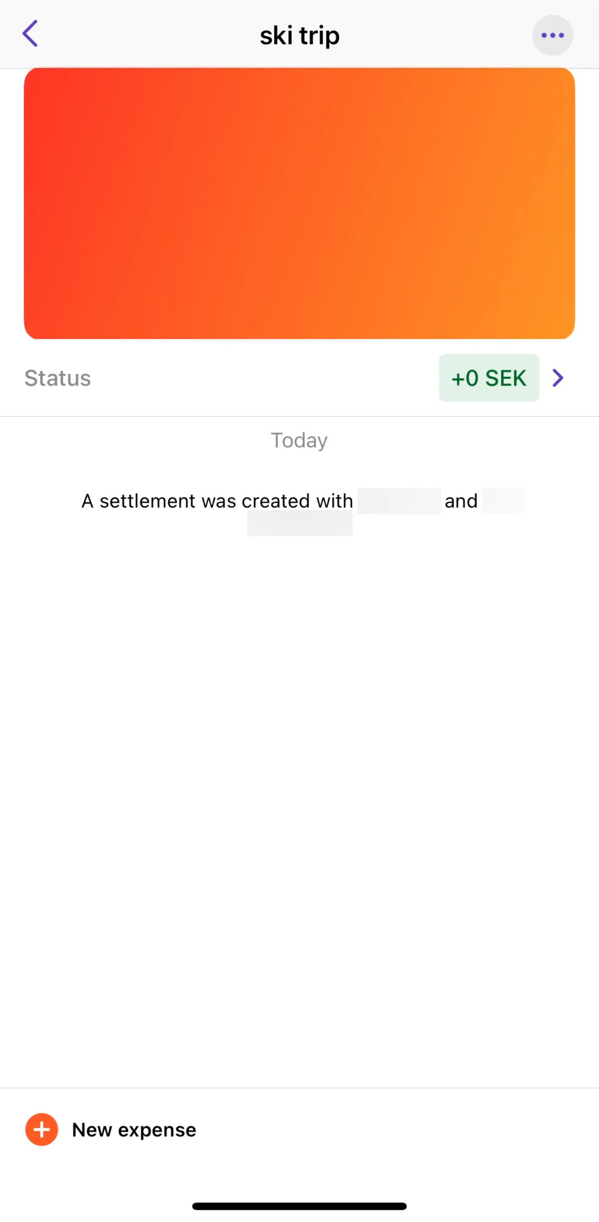 Vipps Screen screen in the Adding an expense flow