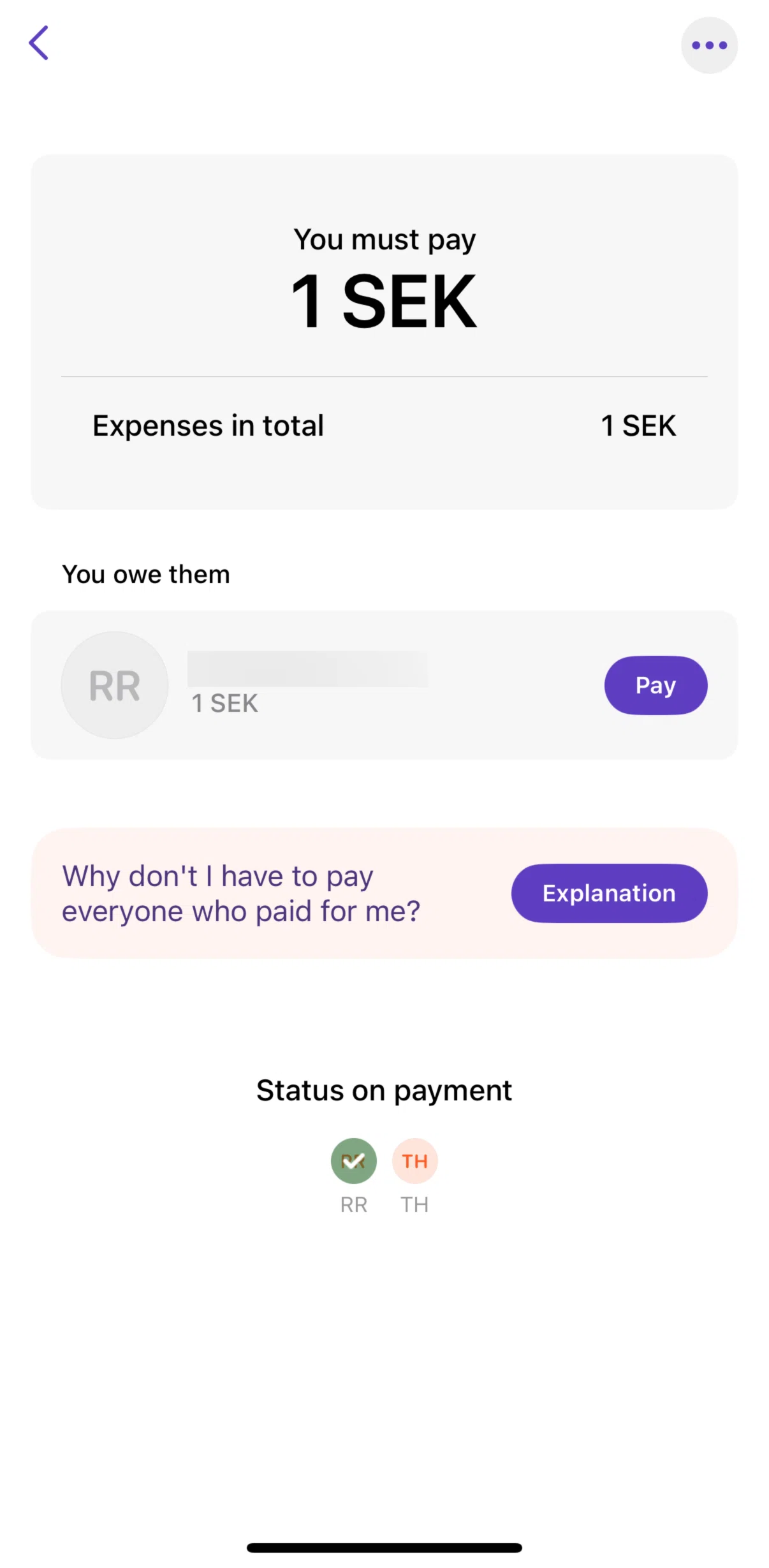 Vipps Screen screen in the Calculation explanation flow