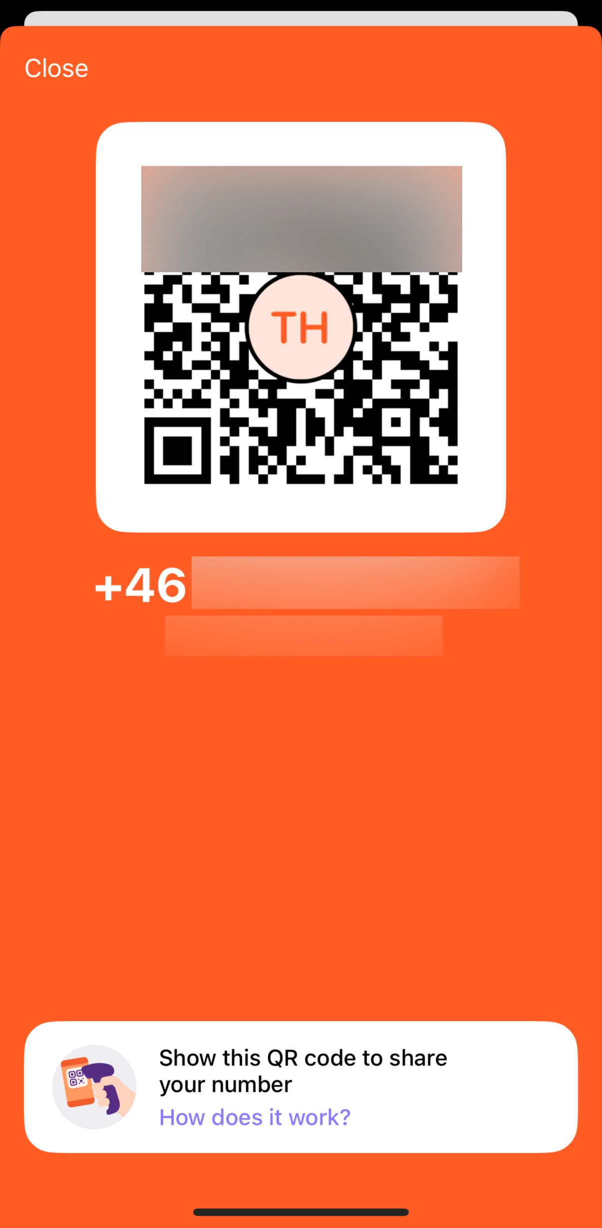 Vipps Screen screen in the QR code information flow