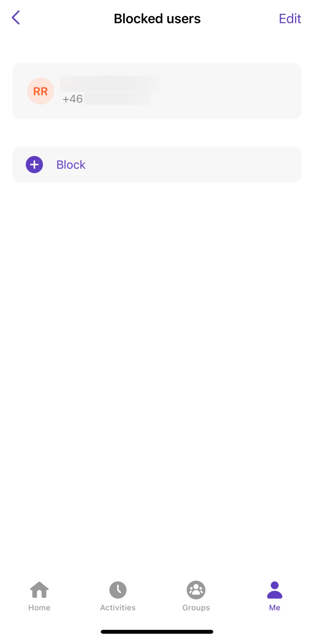 Vipps Screen screen in the Unblocking a user flow