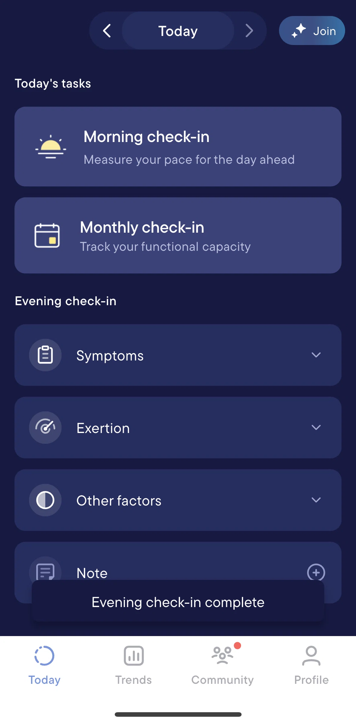 Visible Screen screen in the Adding a note flow
