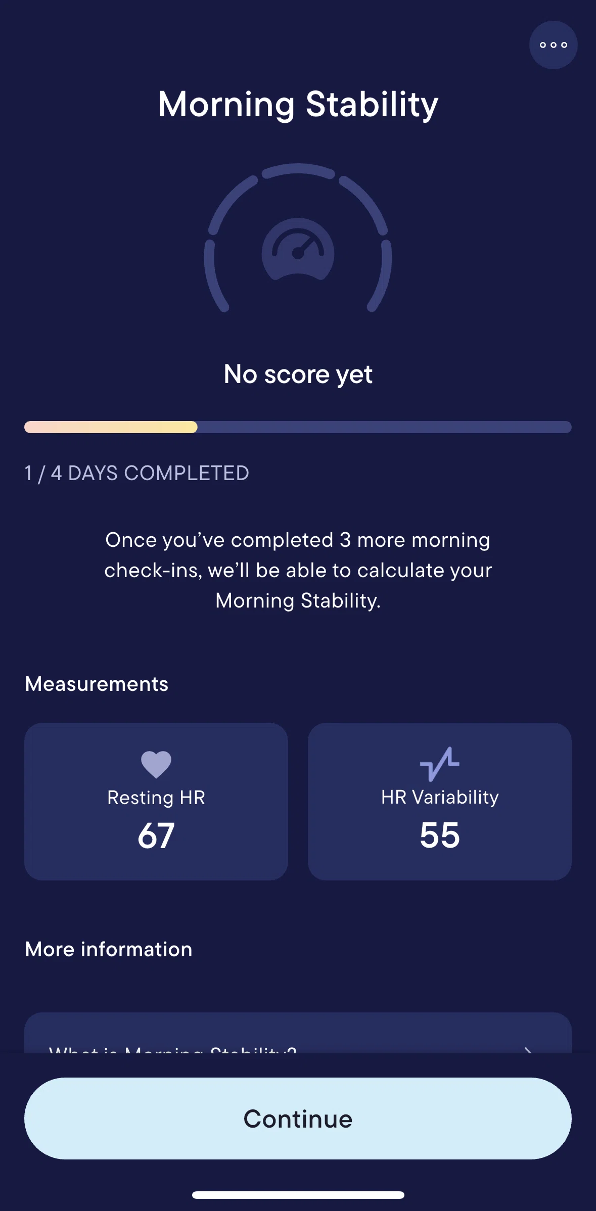 Visible Screen screen in the Morning stability flow