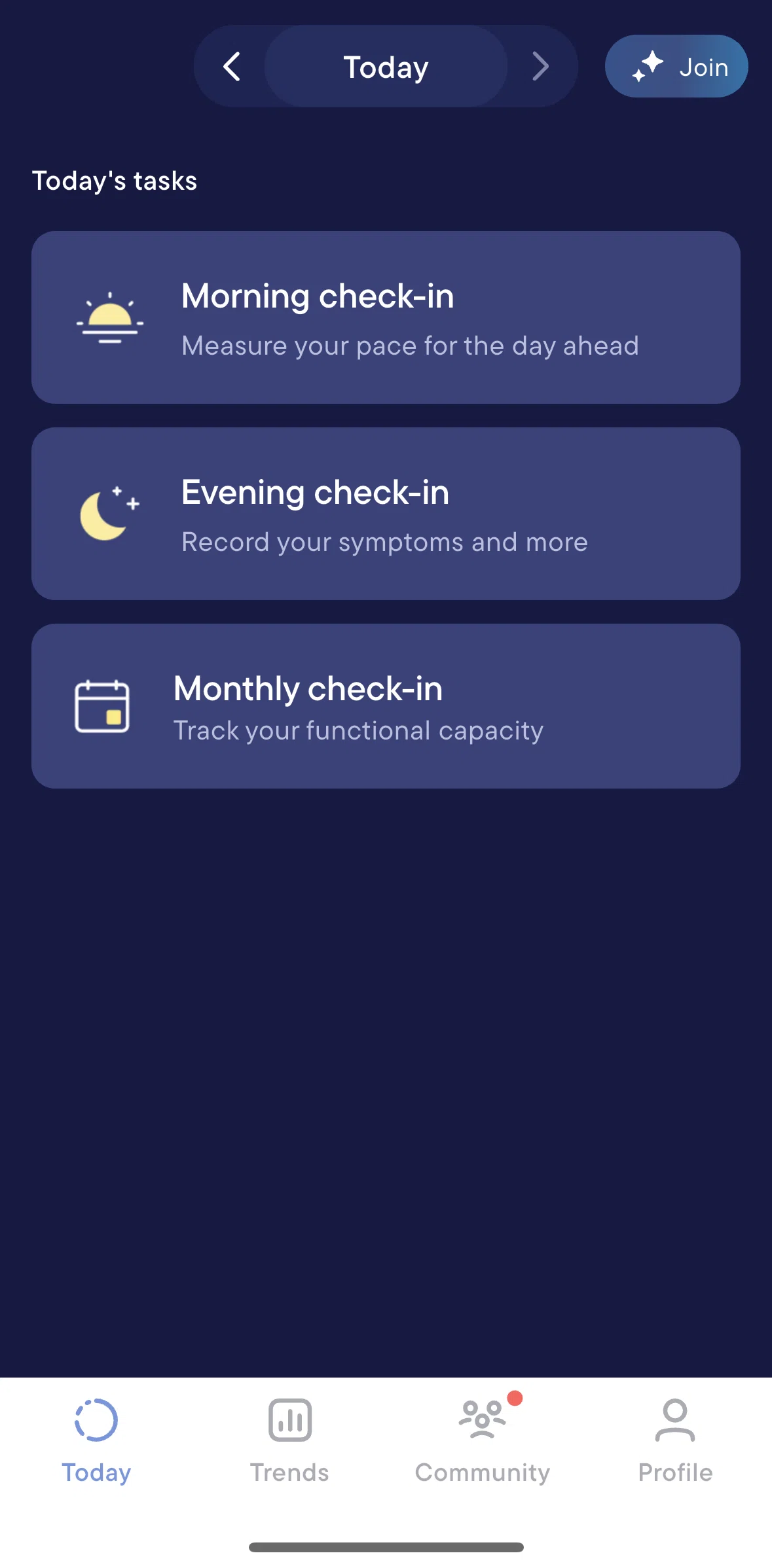 Visible Screen screen in the Trends flow