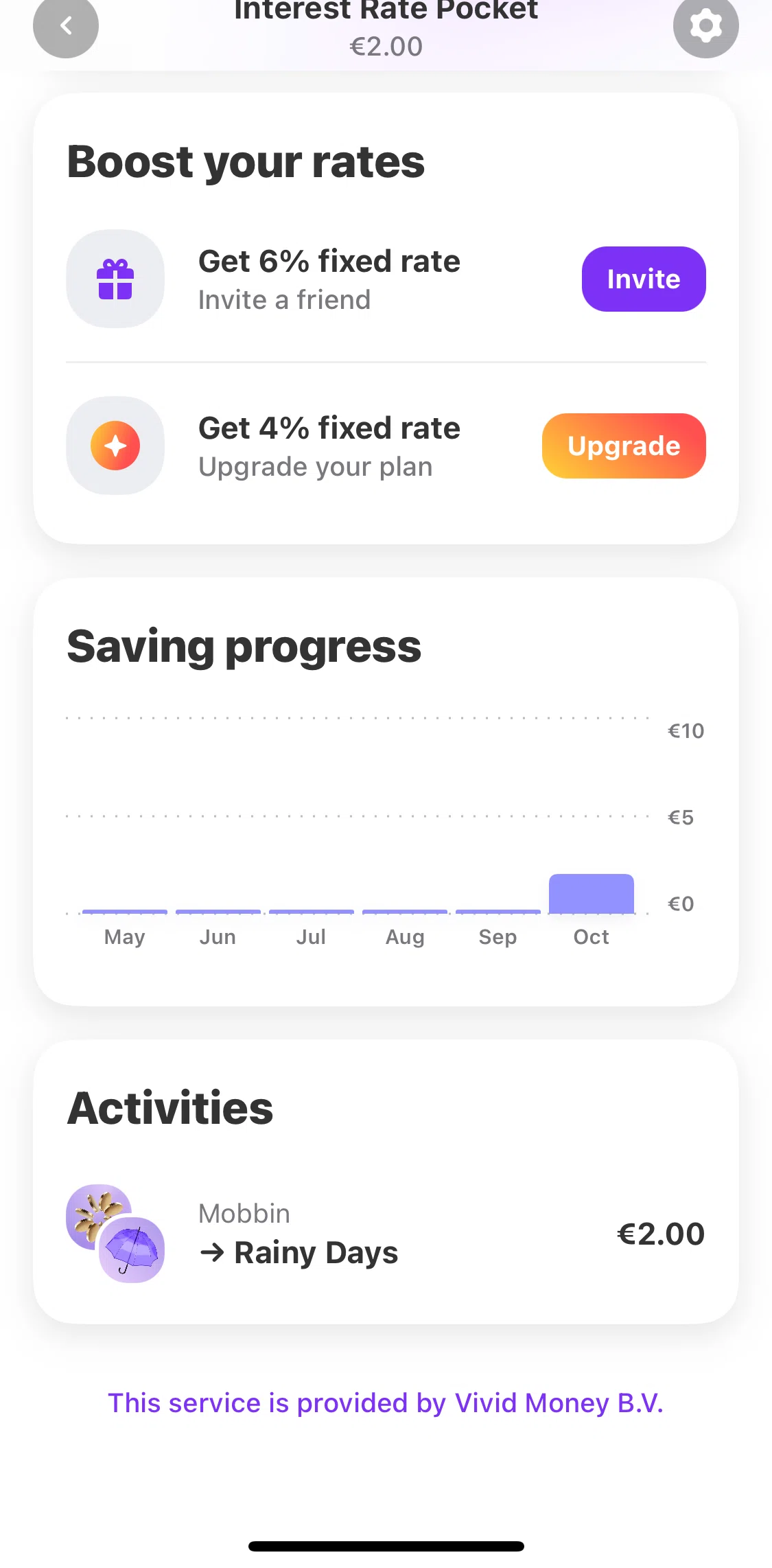 Vivid Screen screen in the Activities flow