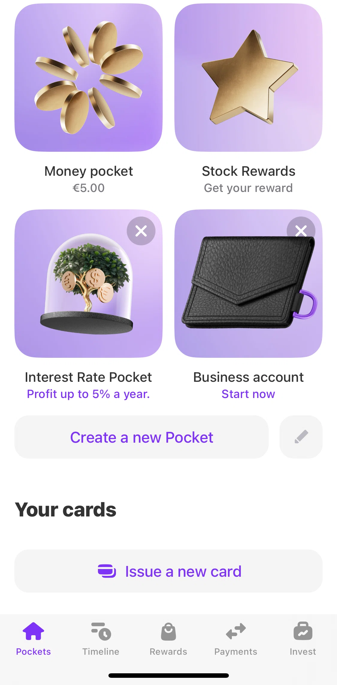 Vivid Screen screen in the Creating an interest rate pocket flow