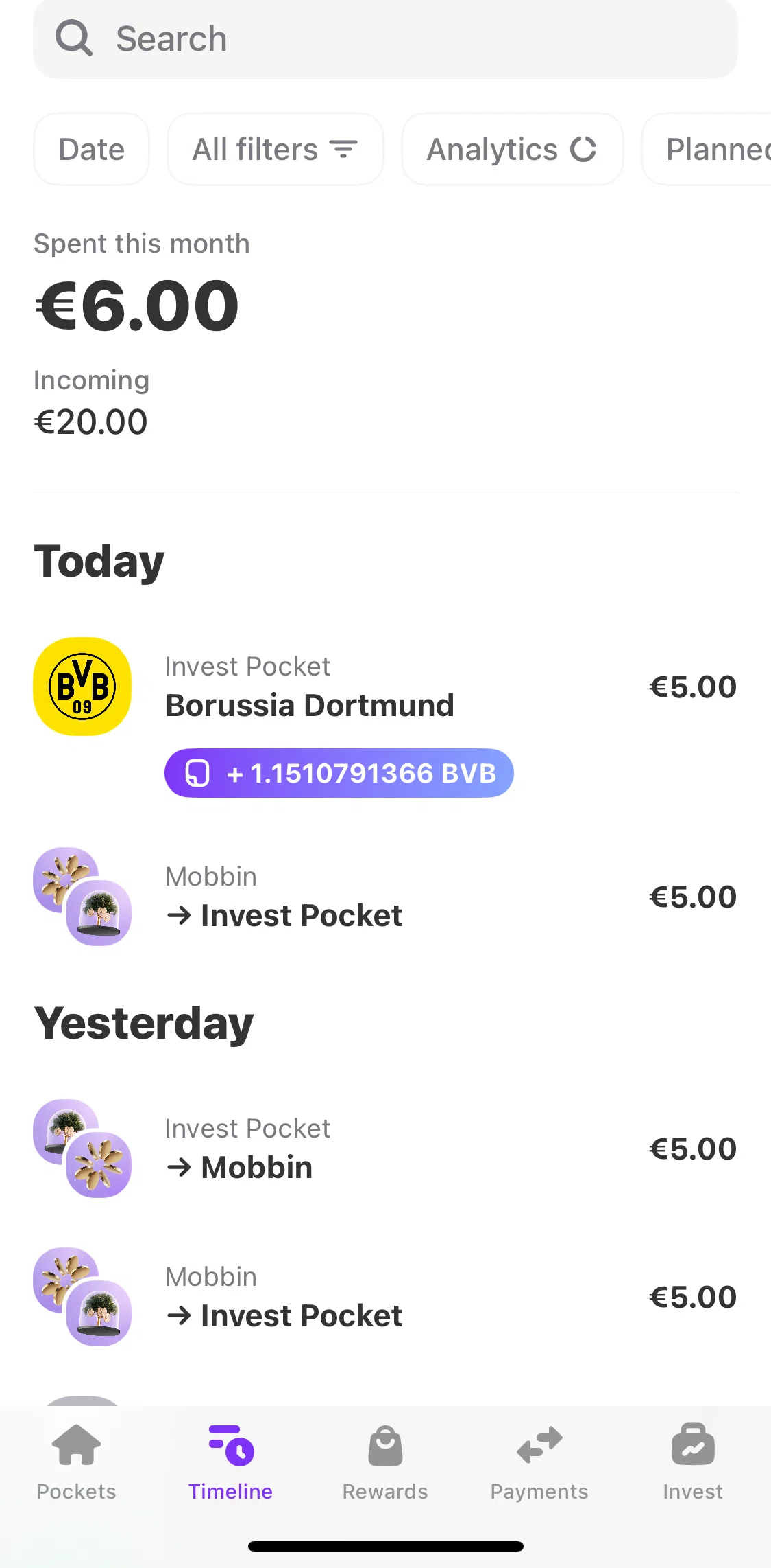 Vivid Screen screen in the Searching timeline flow