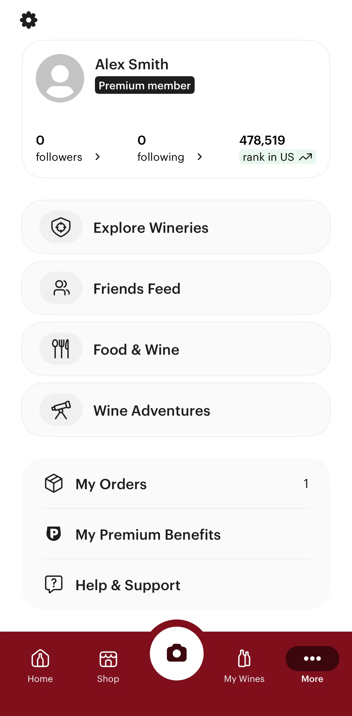 Vivino Screen screen in the Settings flow