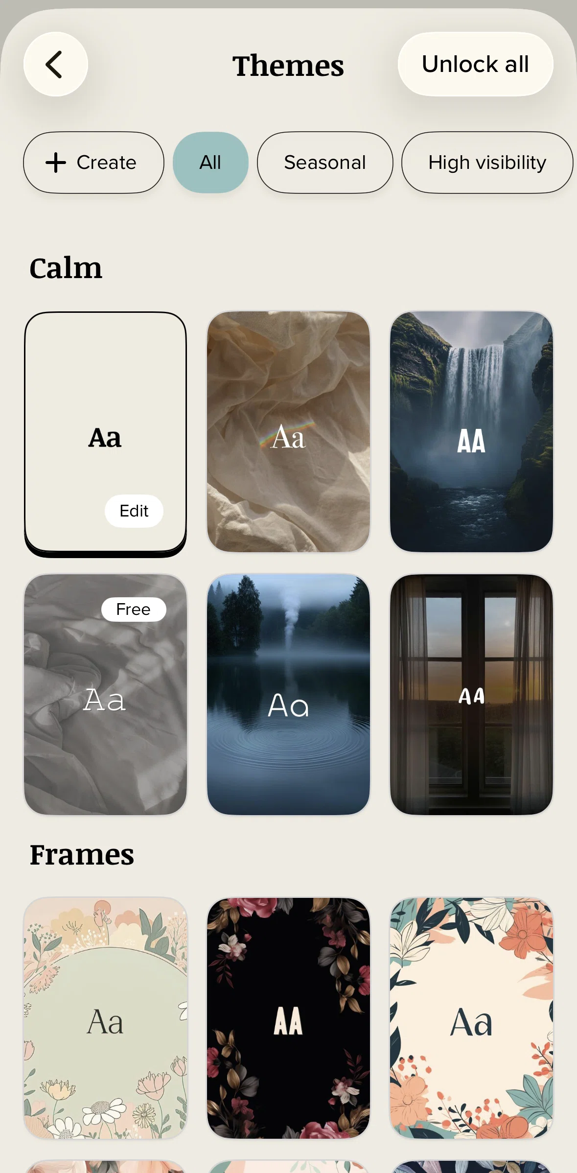 Vocabulary Screen screen in the Creating a theme flow