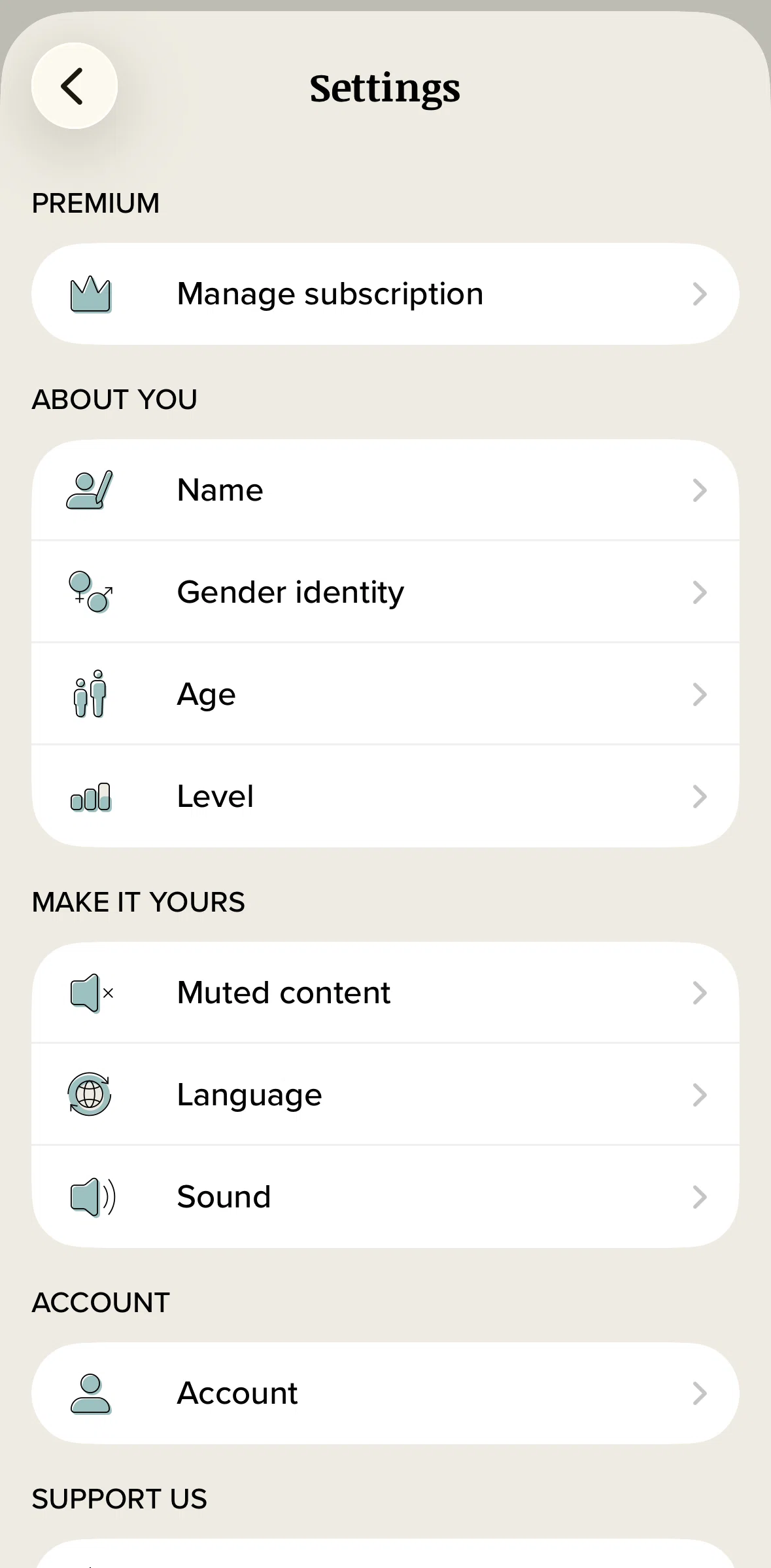 Vocabulary Screen screen in the Logging out flow