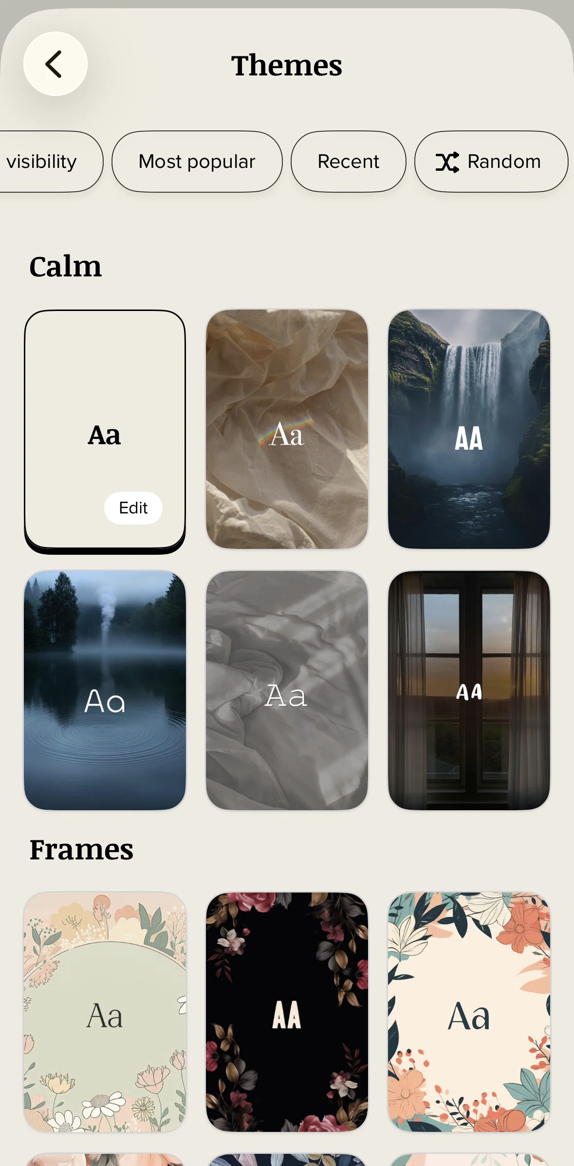 Vocabulary Screen screen in the Random themes flow