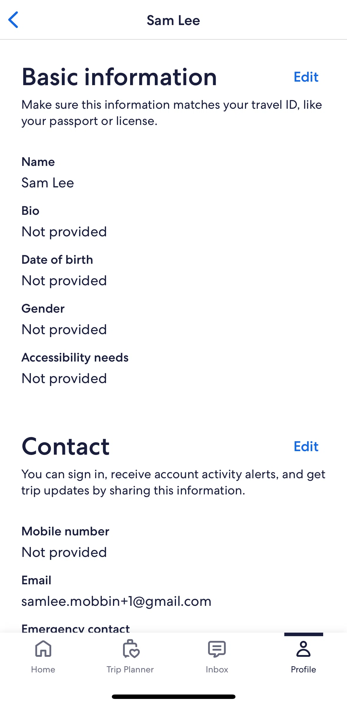 Vrbo Screen screen in the Adding a mobile number flow