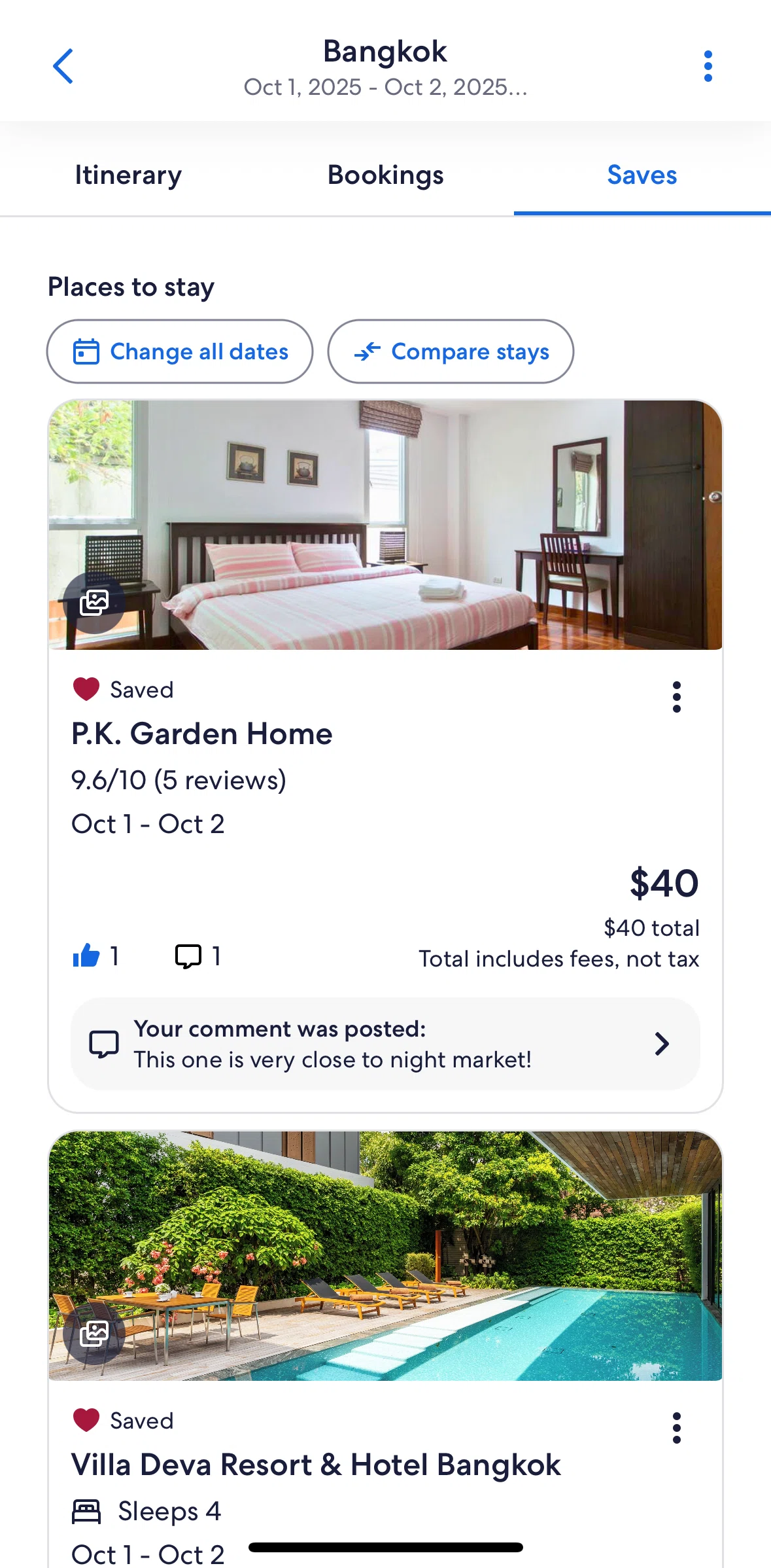 Vrbo Screen screen in the Comments & votes flow