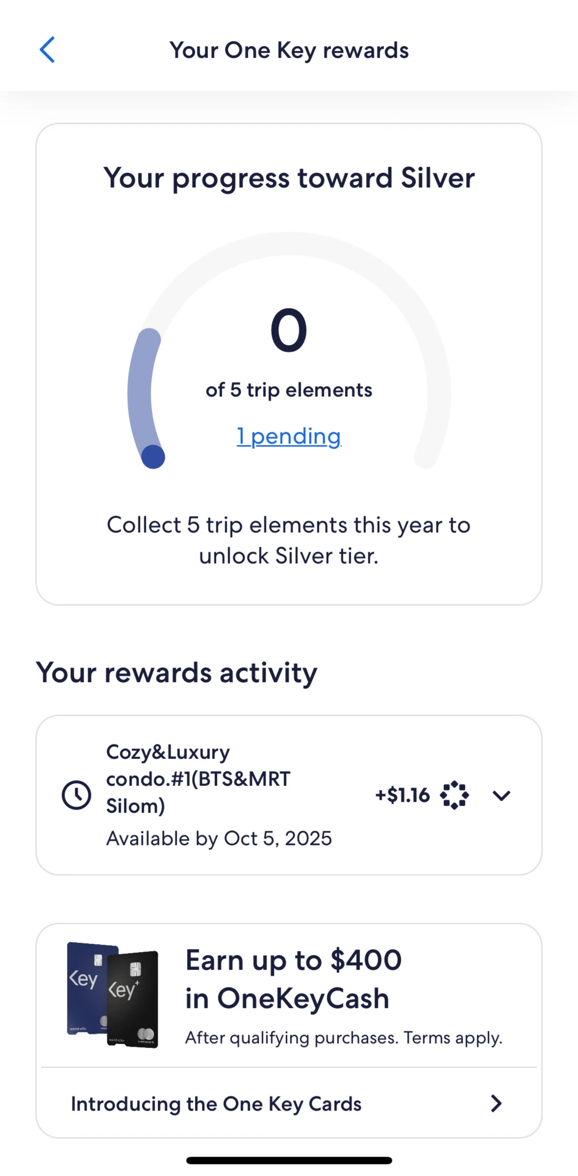 Vrbo Screen screen in the Pending trip elements flow
