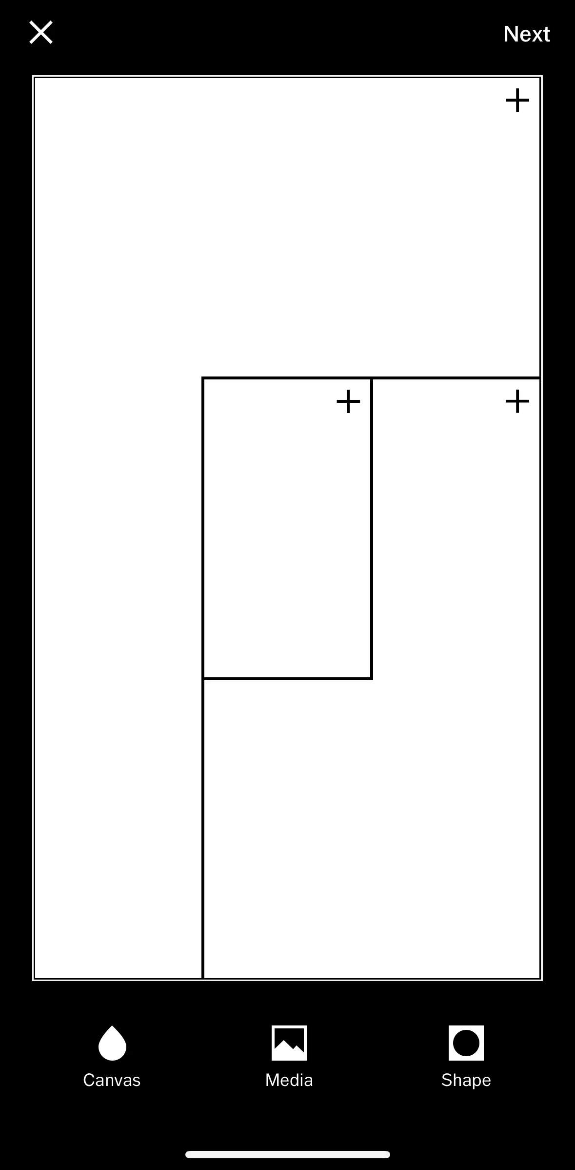 Vsco Screen screen in the Adding image to a collage flow