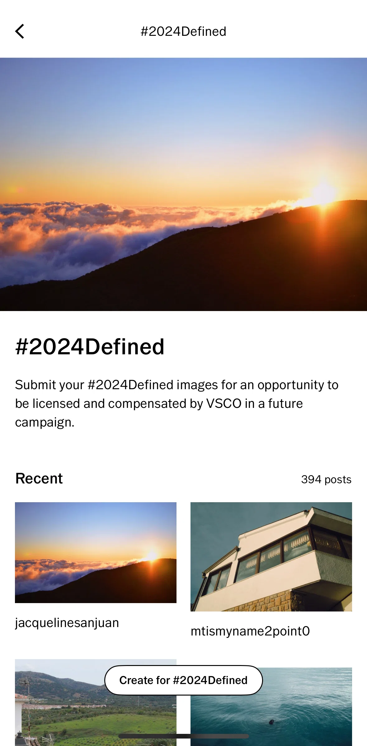 Vsco Screen screen in the Adding to a collection flow