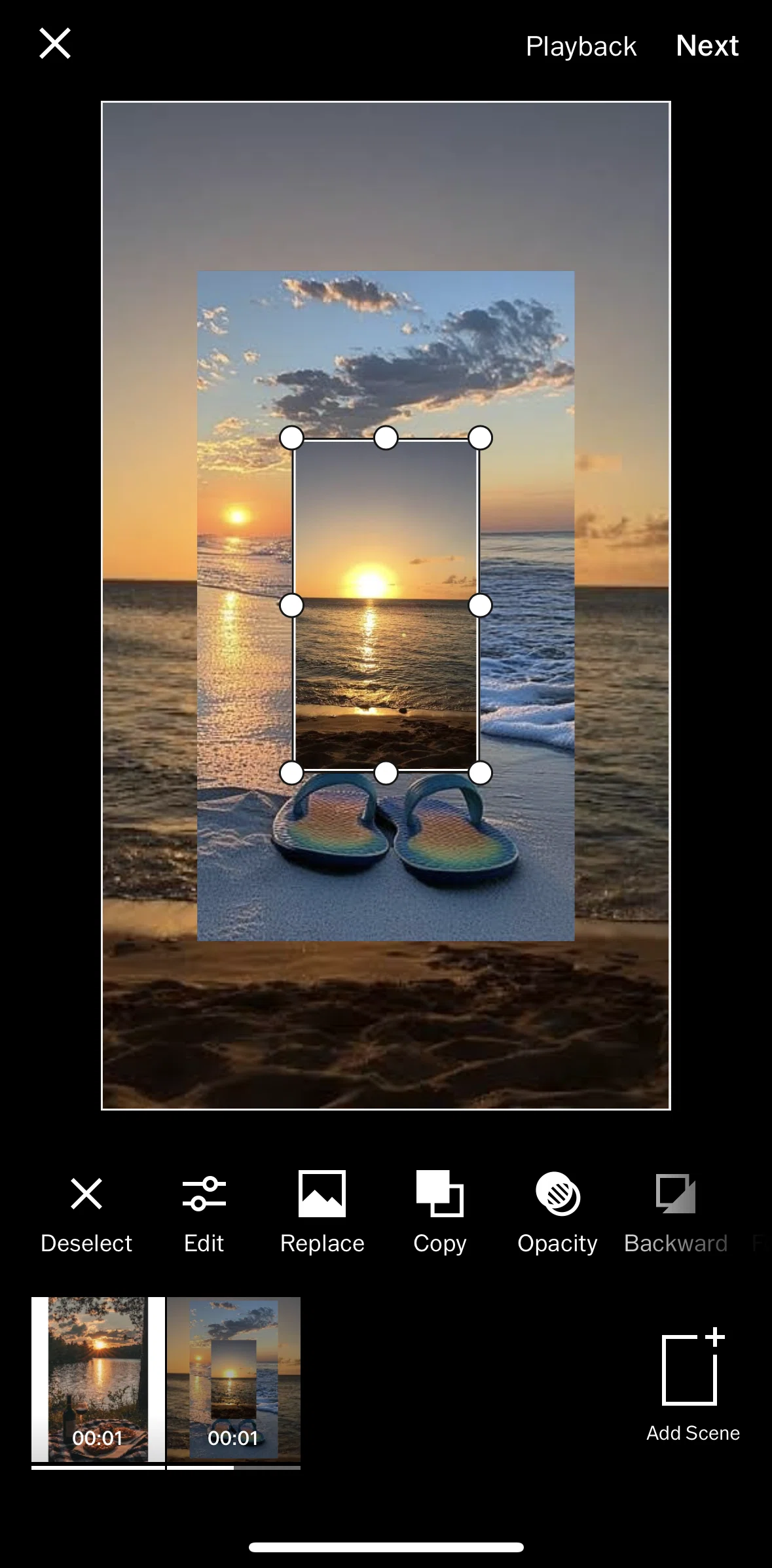 Vsco Screen screen in the Applying a preset flow