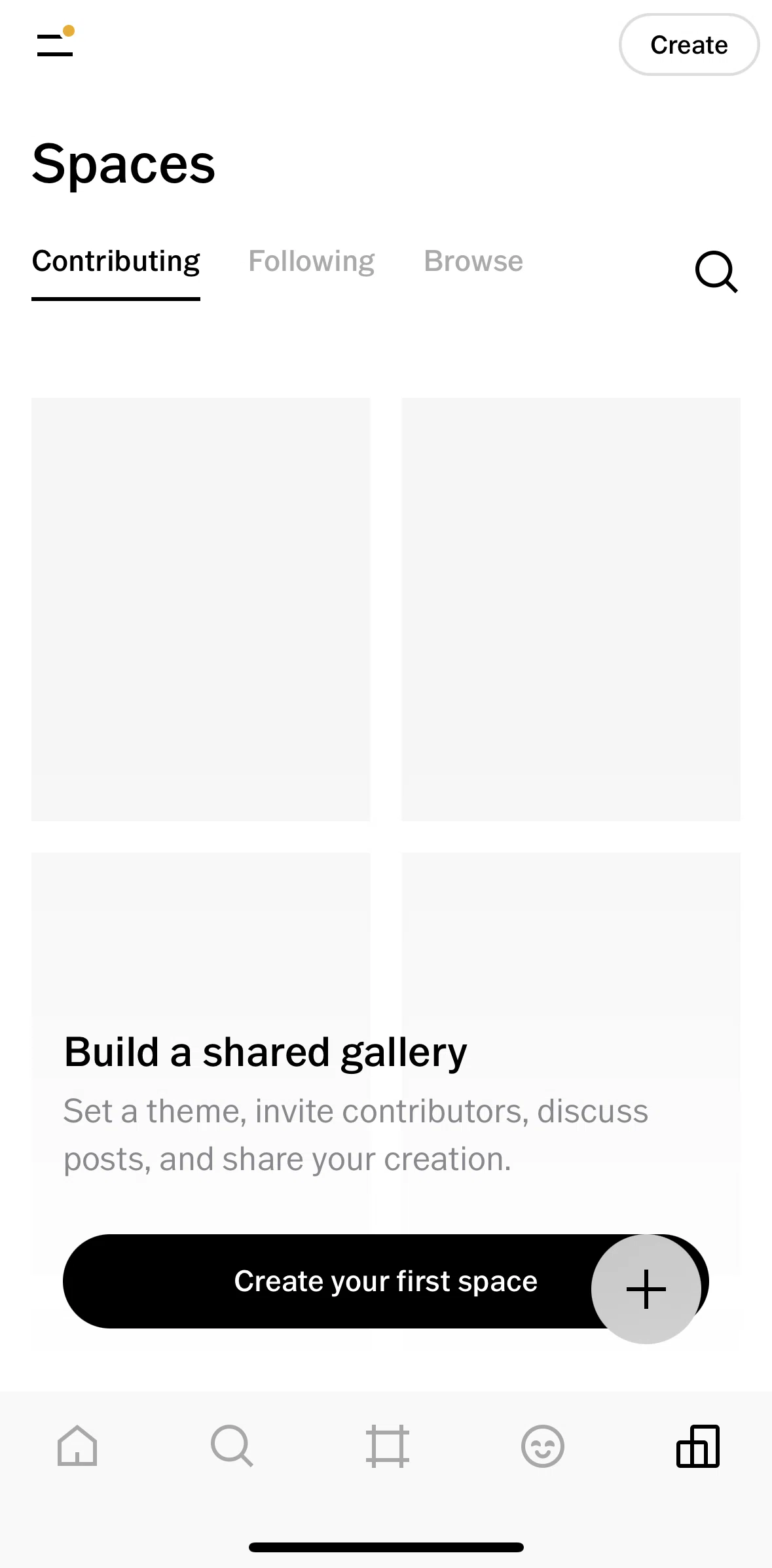 Vsco Screen screen in the Creating a space flow